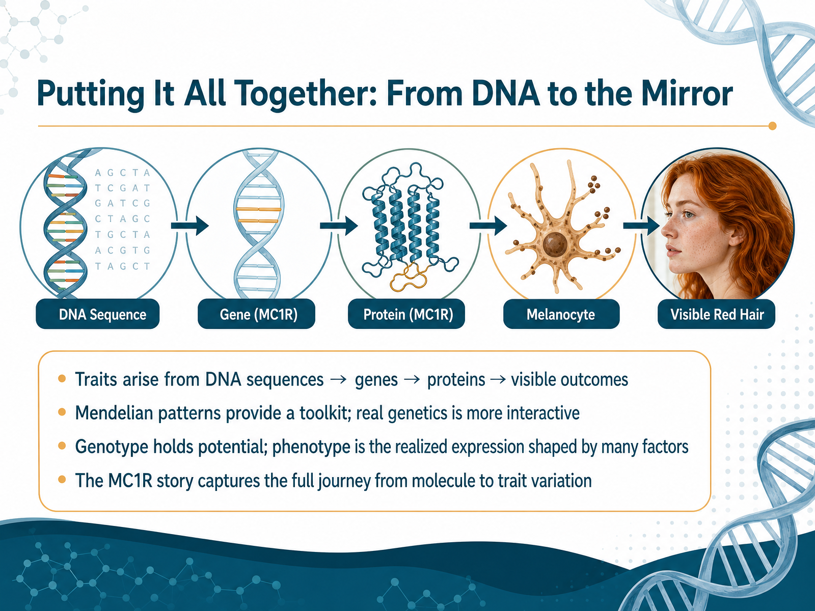 Putting It All Together: From DNA to the Mirror