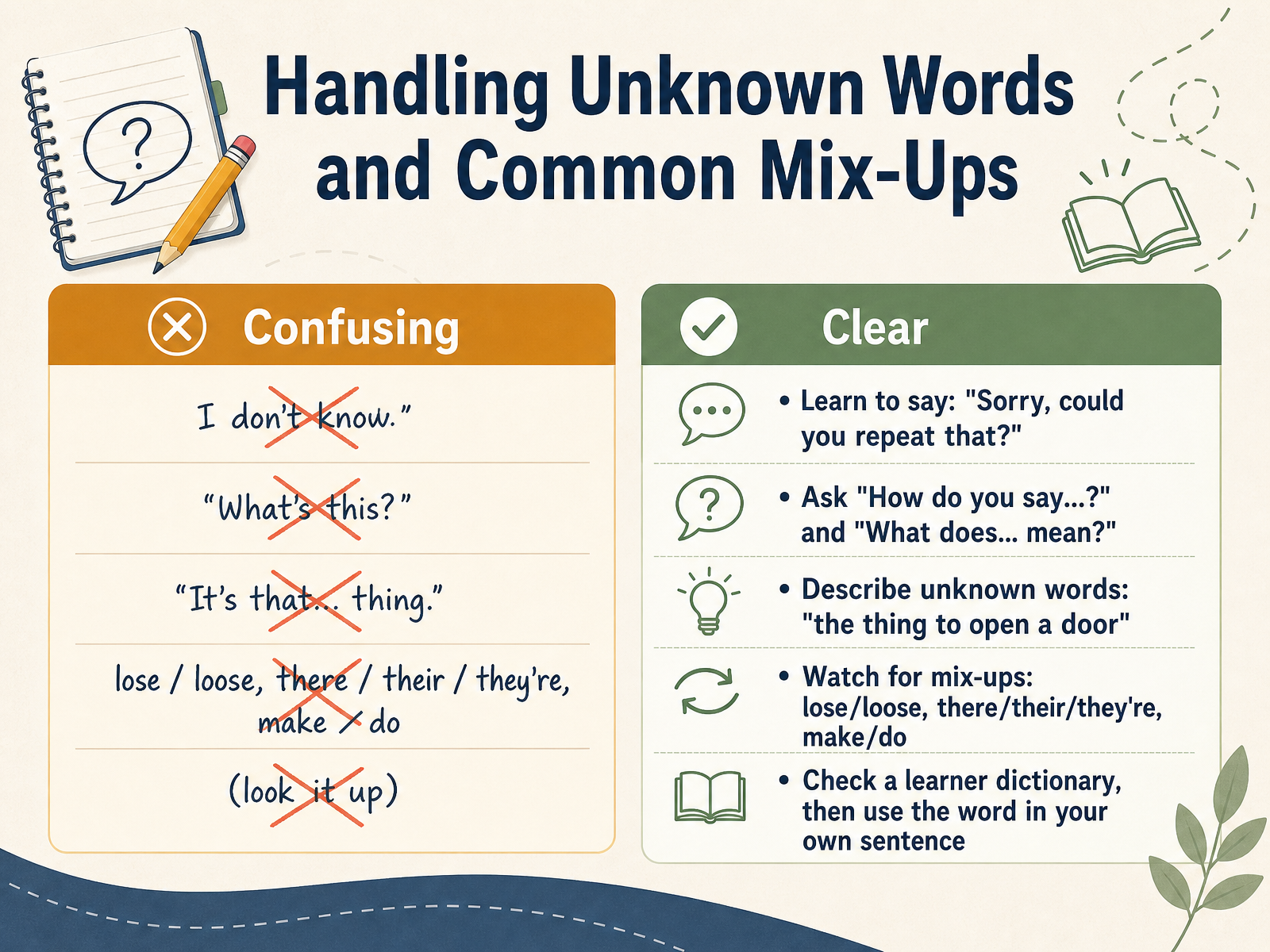 Handling Unknown Words and Common Mix-Ups