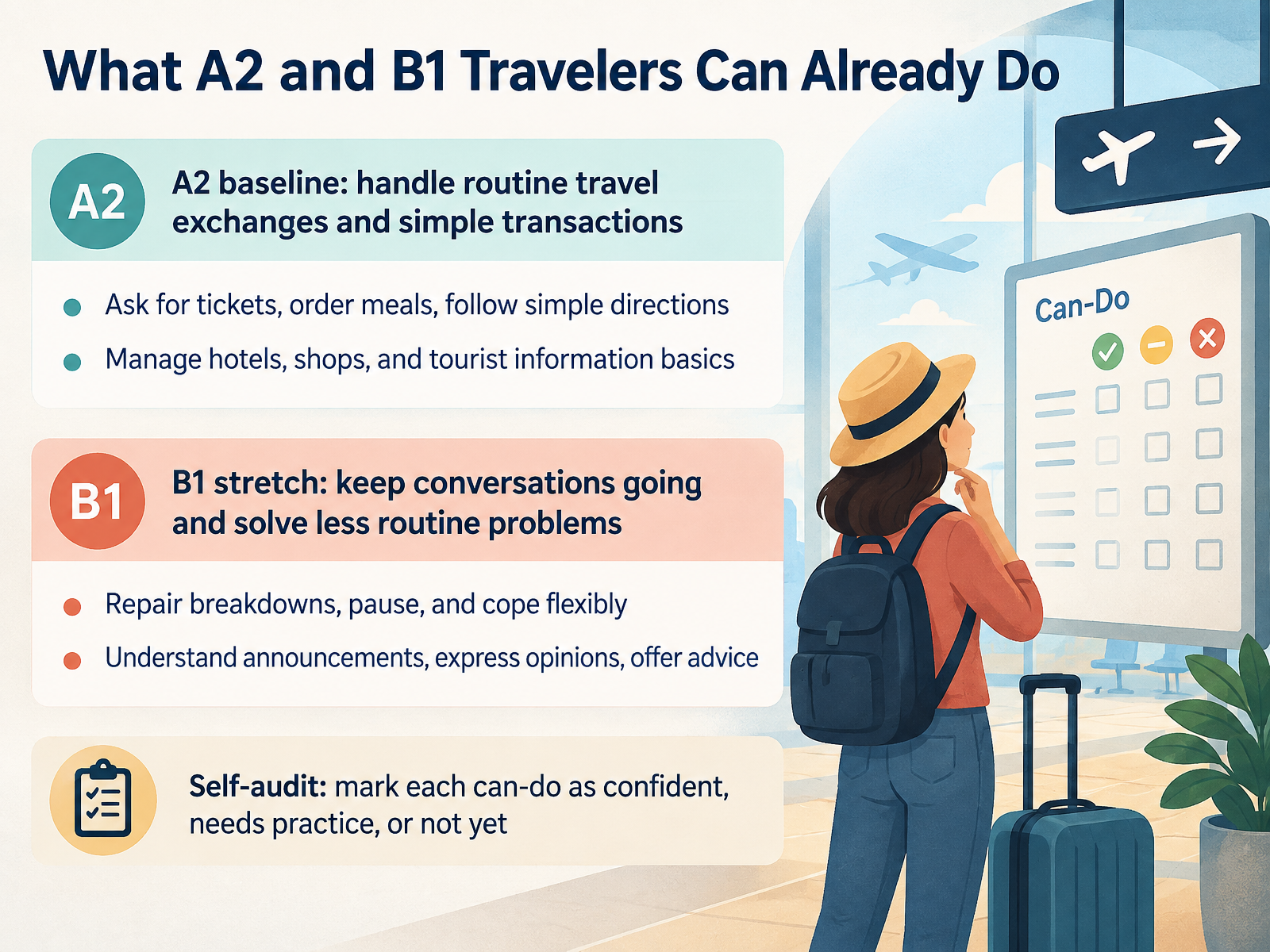 What A2 and B1 Travelers Can Already Do