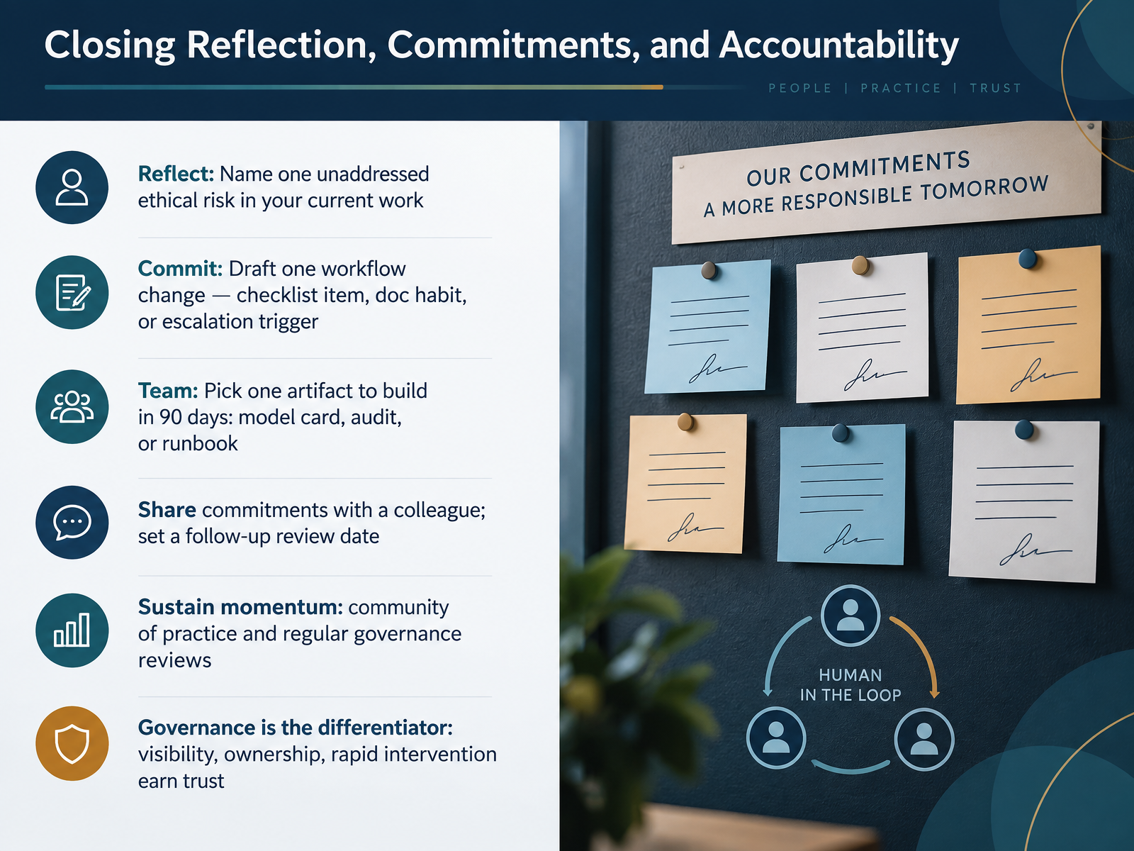 Closing Reflection, Commitments, and Accountability