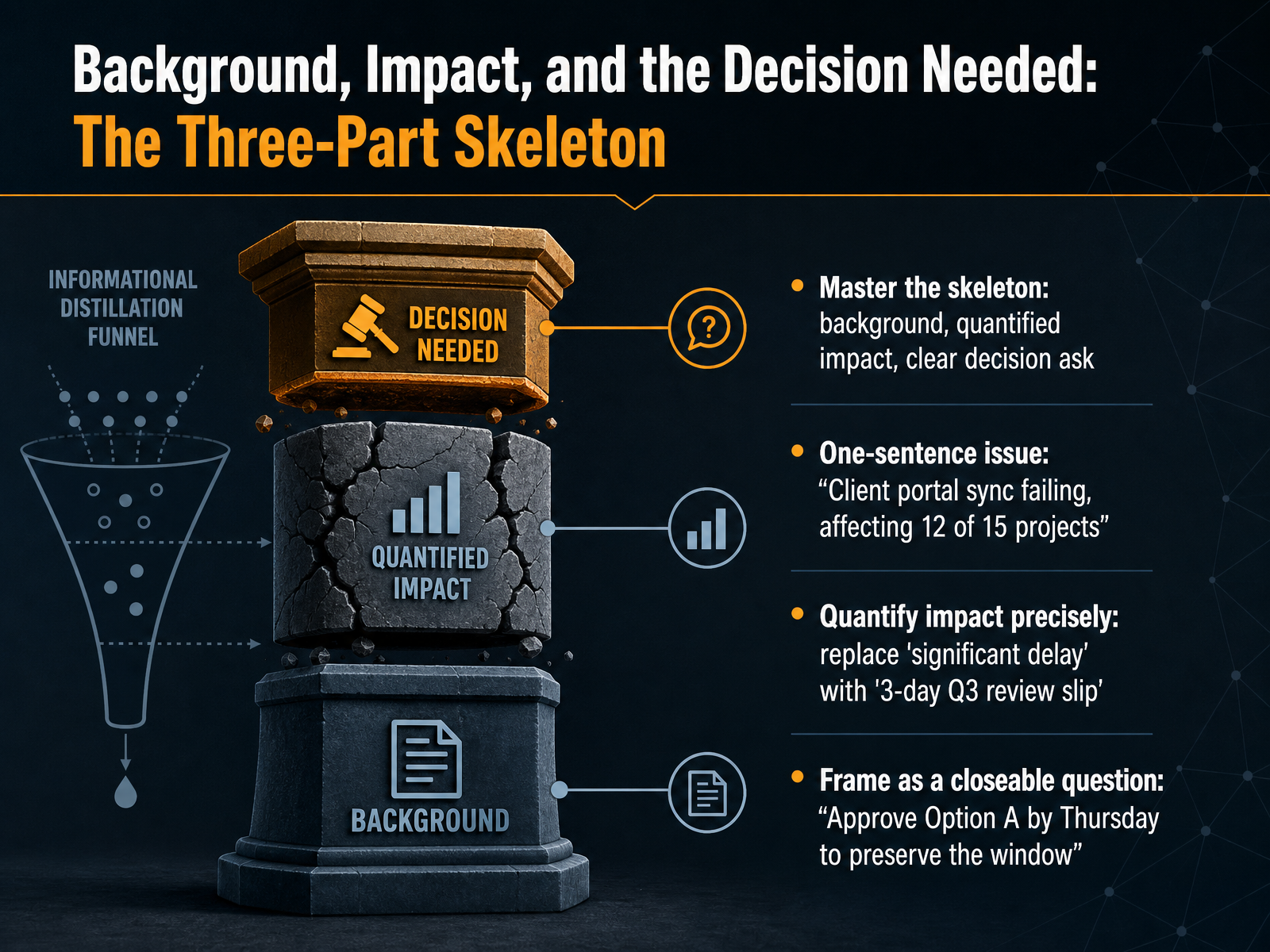 Background, Impact, and the Decision Needed: The Three-Part Skeleton