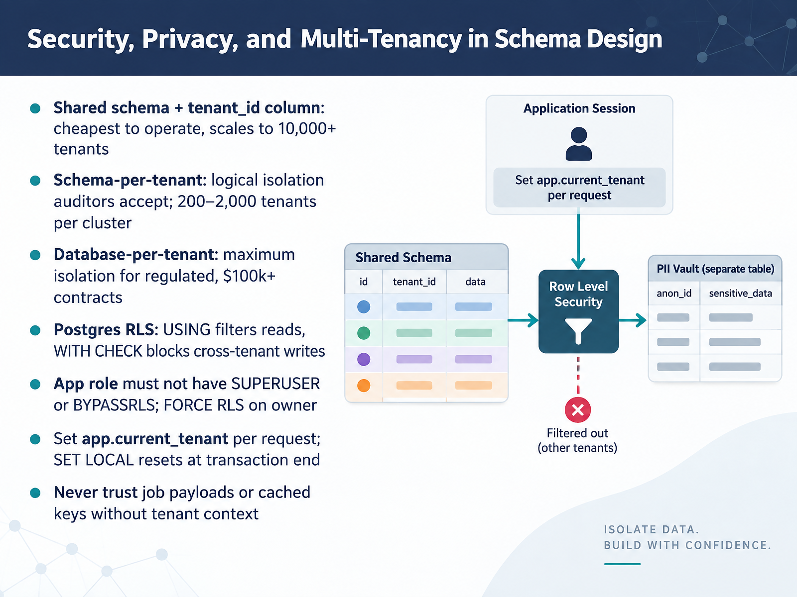 Security, Privacy, and Multi-Tenancy in Schema Design