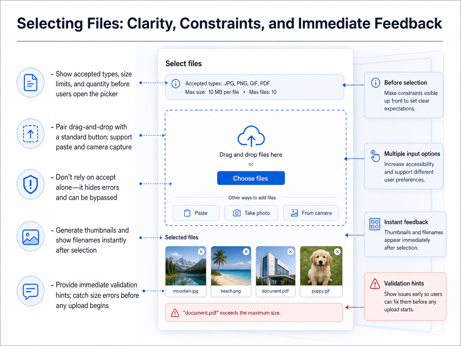 Selecting Files: Clarity, Constraints, and Immediate Feedback