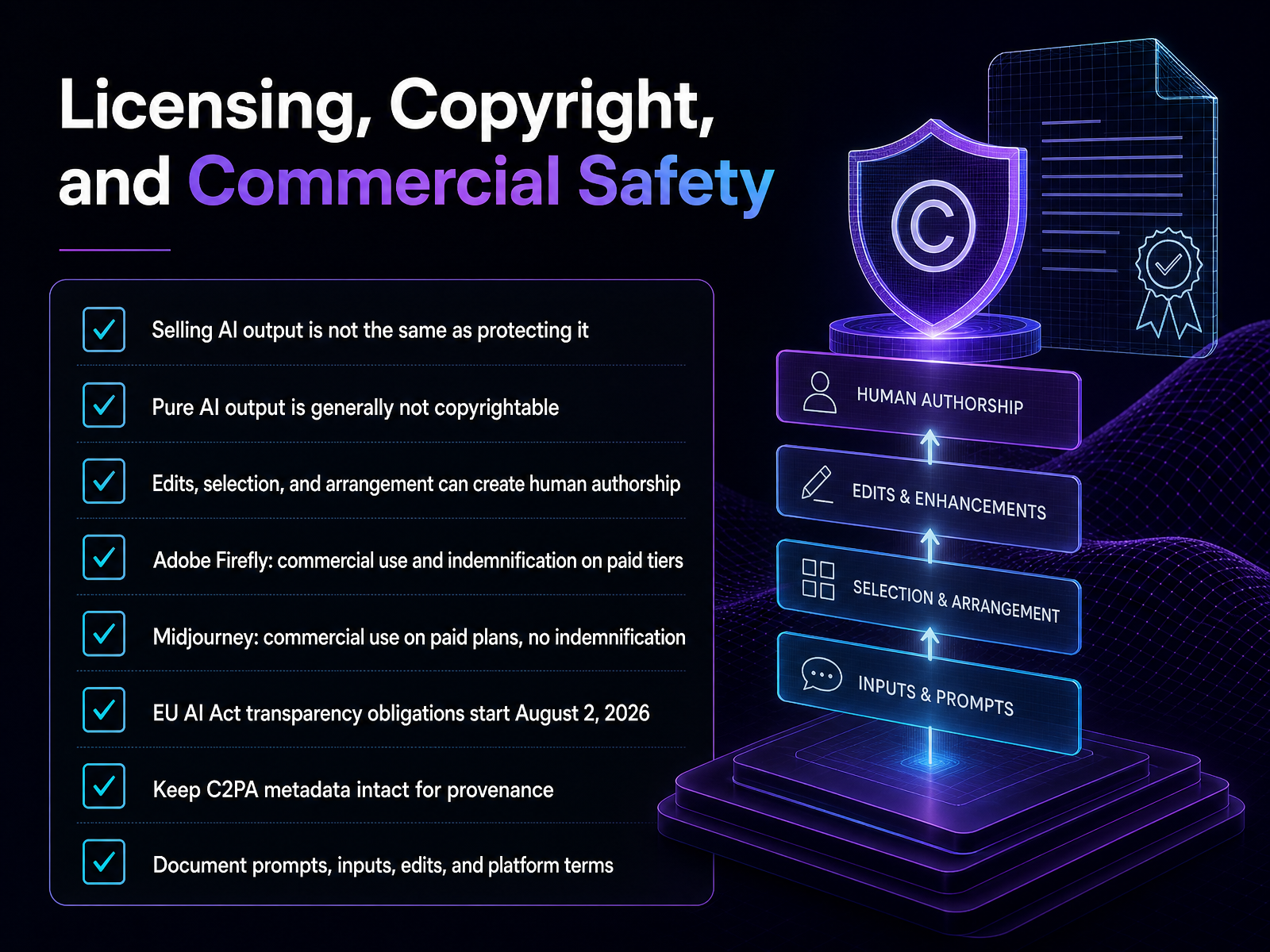 Licensing, Copyright, and Commercial Safety
