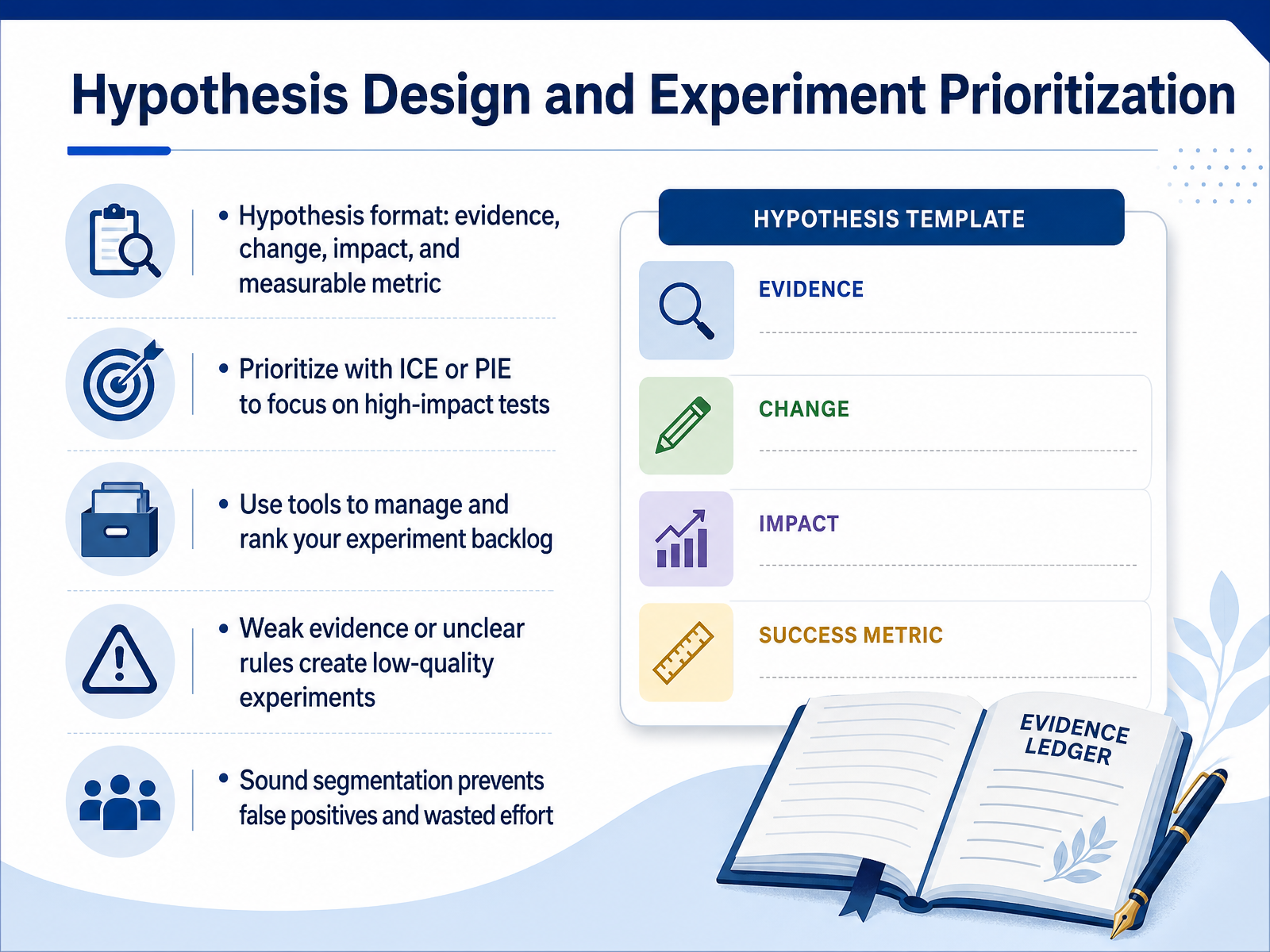 Hypothesis Design and Experiment Prioritization