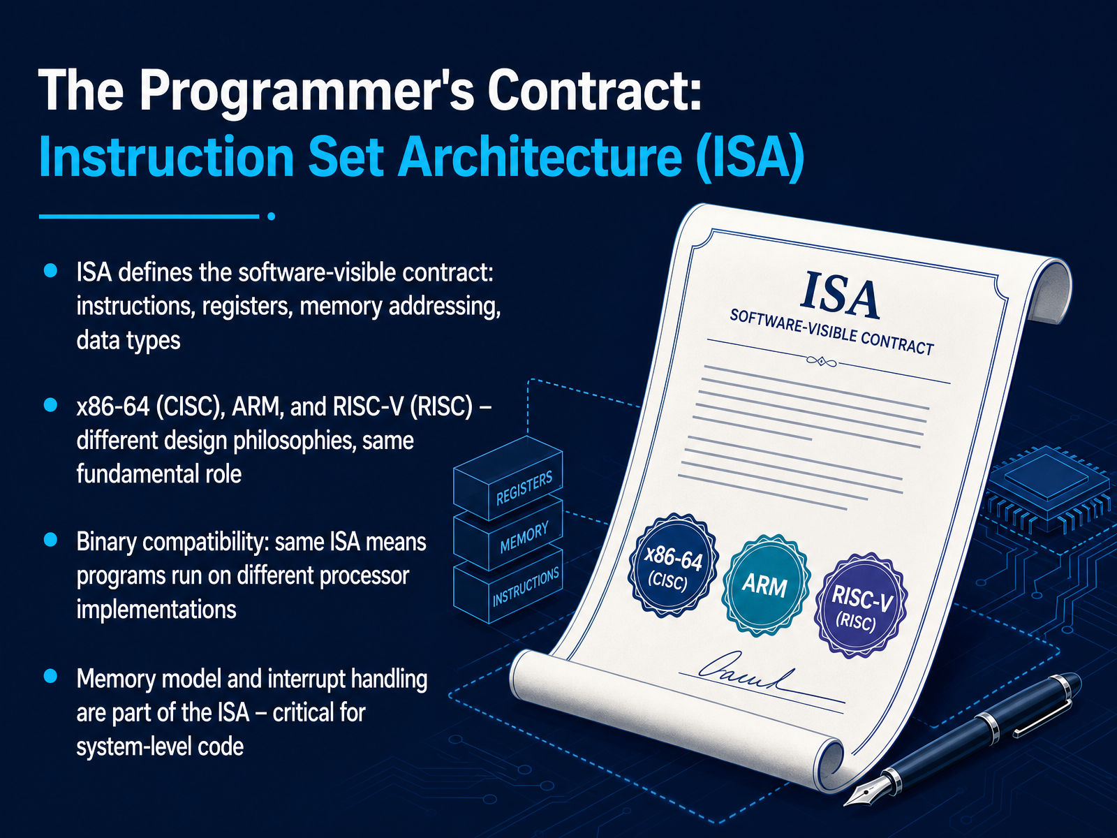 The Programmer's Contract: Instruction Set Architecture (ISA)
