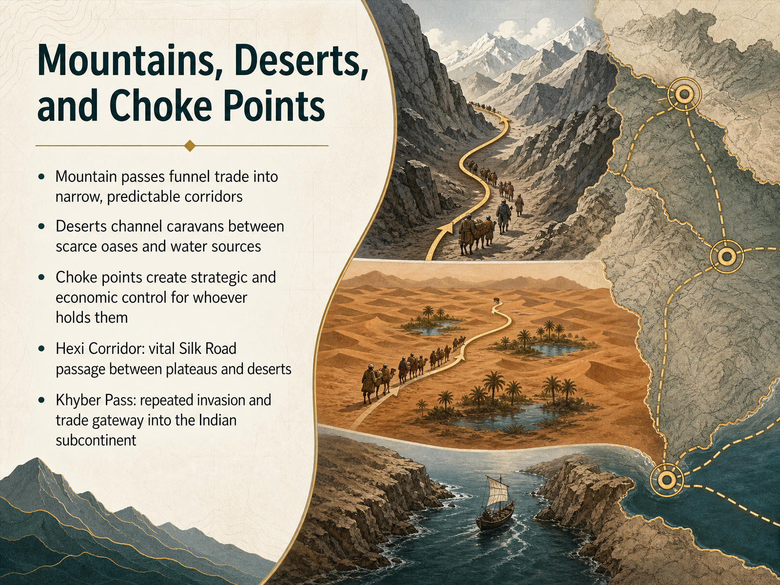Mountains, Deserts, and Choke Points