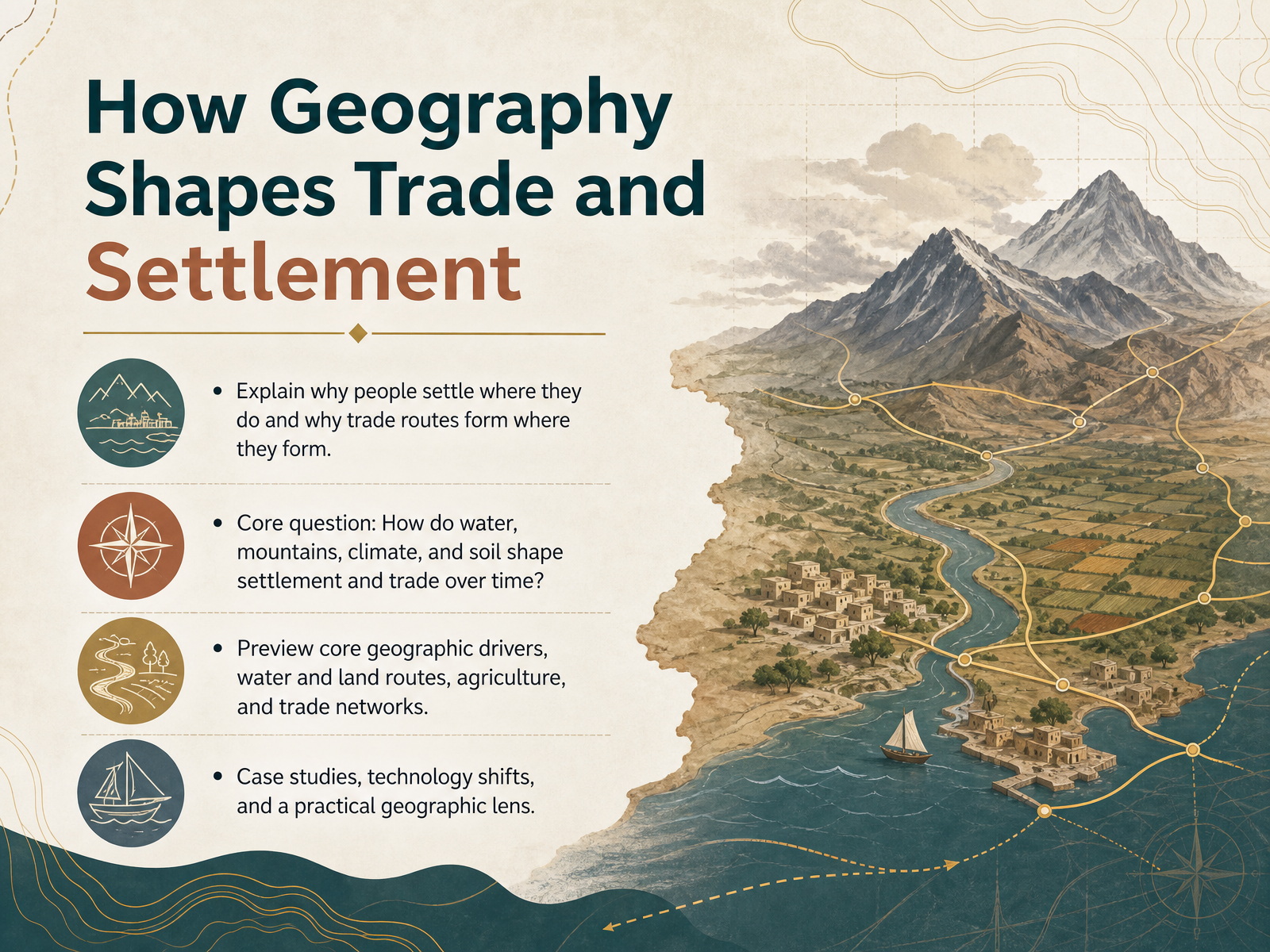 Geography Shapes Trade and Settlement