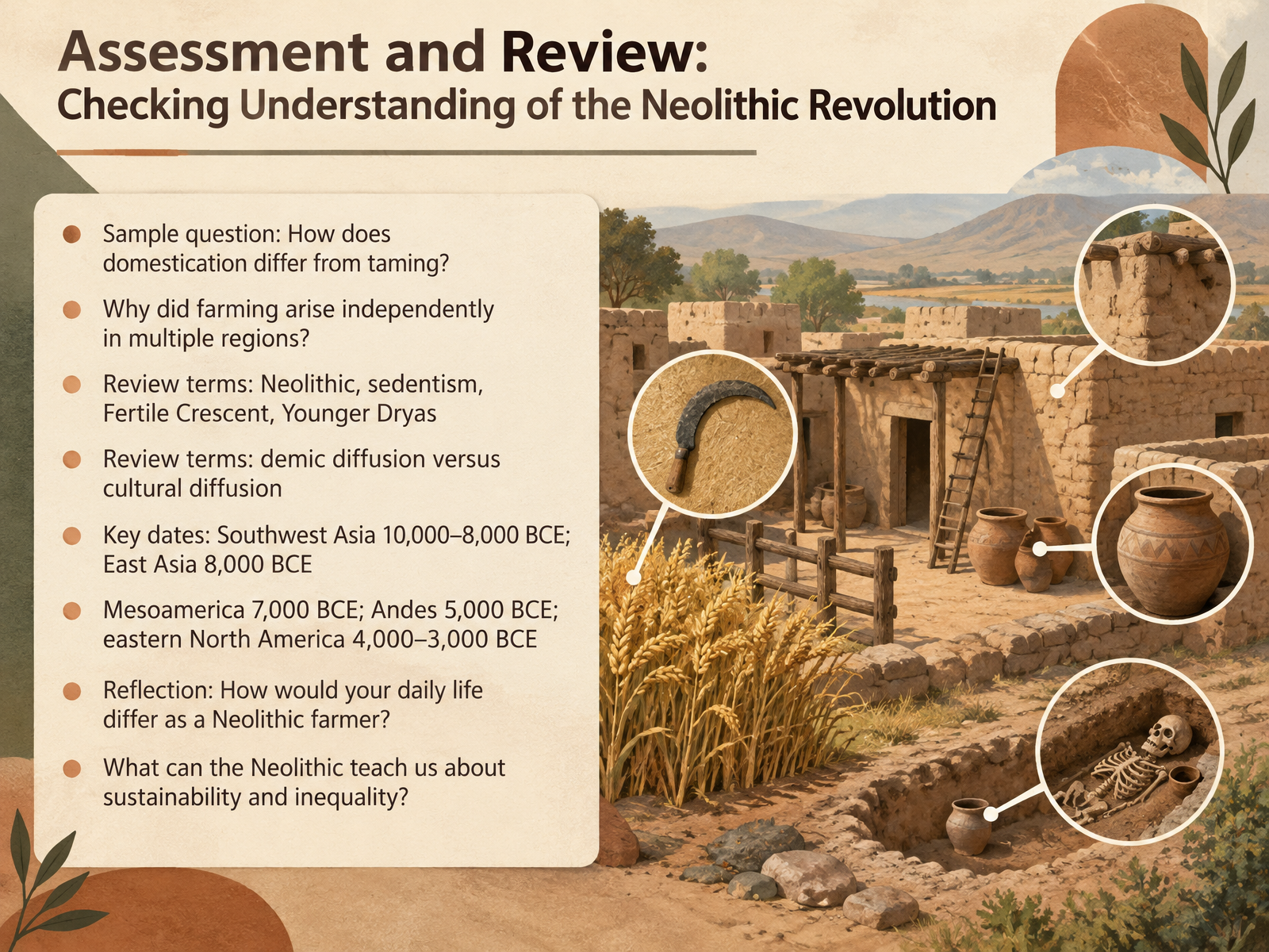 Assessment and Review: Checking Understanding of the Neolithic Revolution