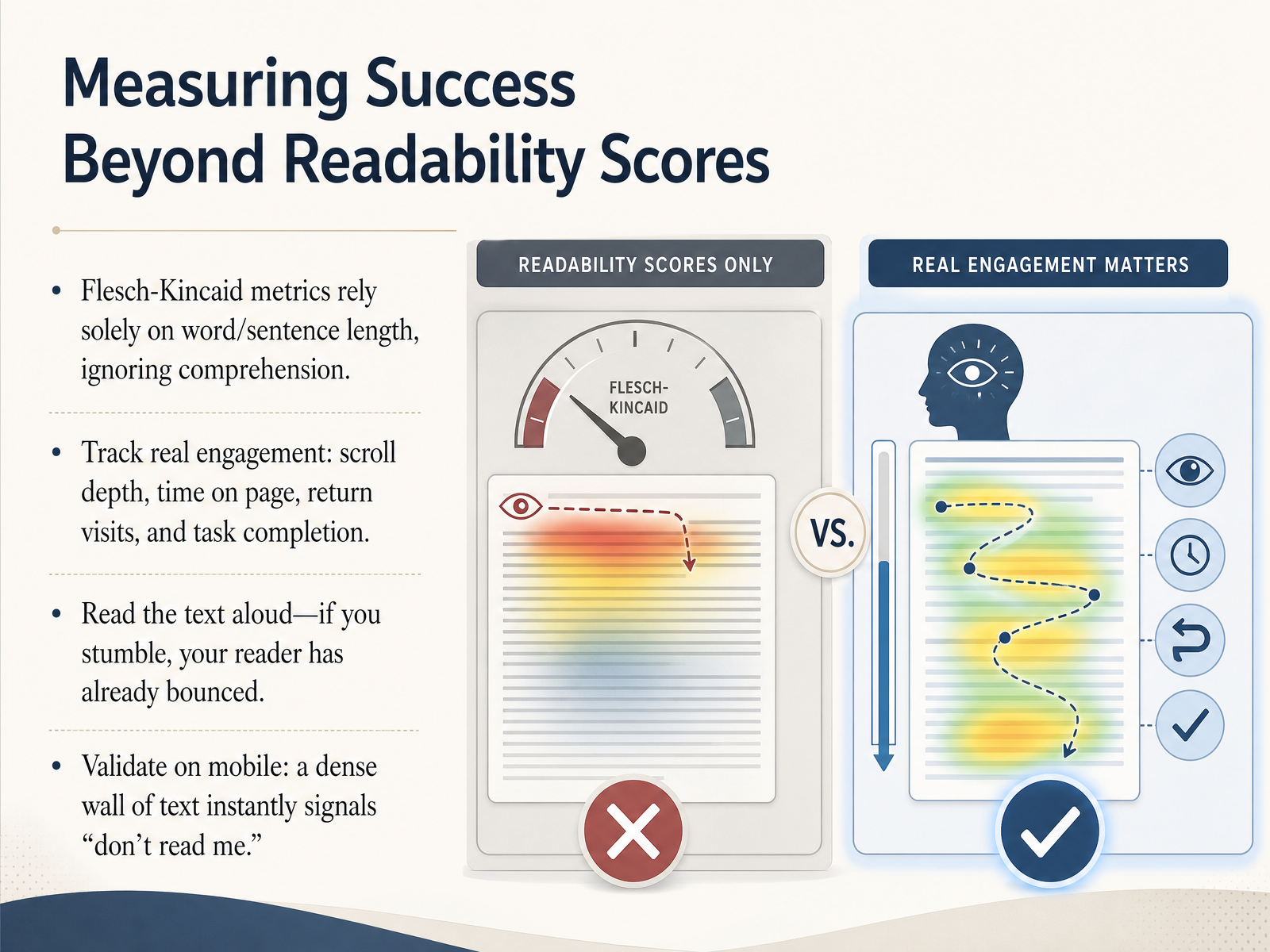 Measuring Success Beyond Readability Scores