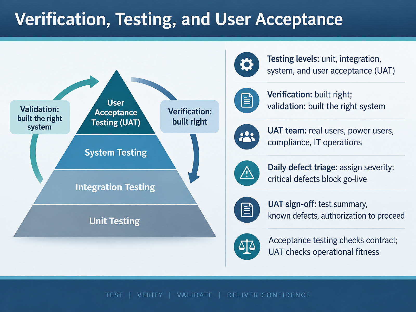 Verification, Testing, and User Acceptance