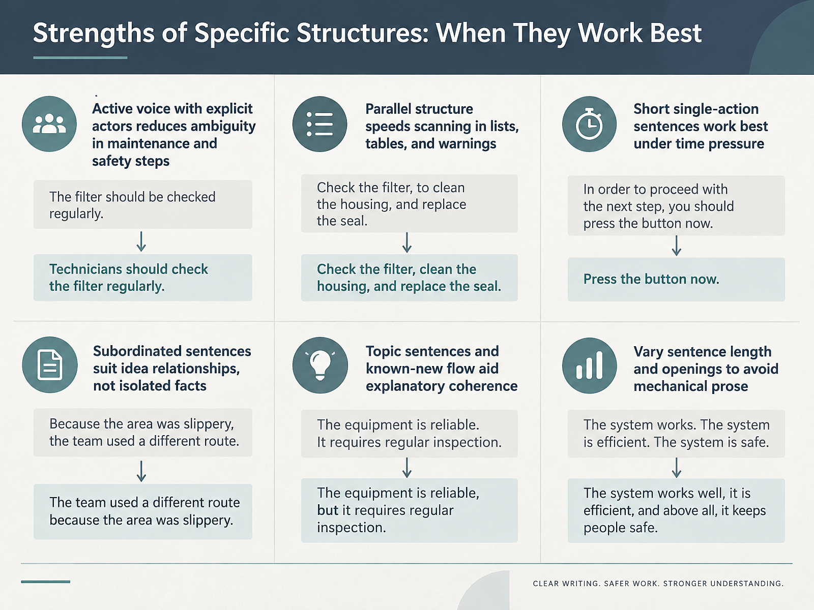 Strengths of Specific Structures: When They Work Best