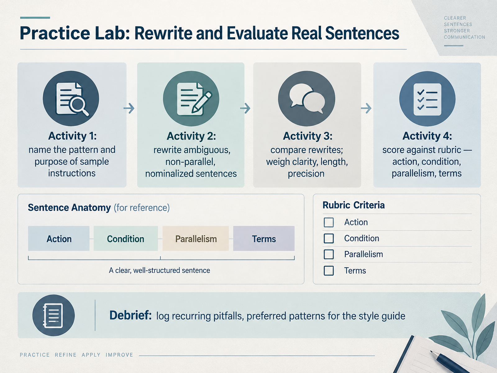 Practice Lab: Rewrite and Evaluate Real Sentences