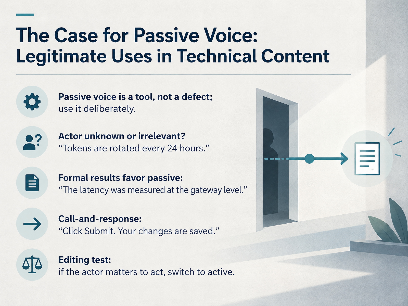 The Case for Passive Voice: Legitimate Uses in Technical Content