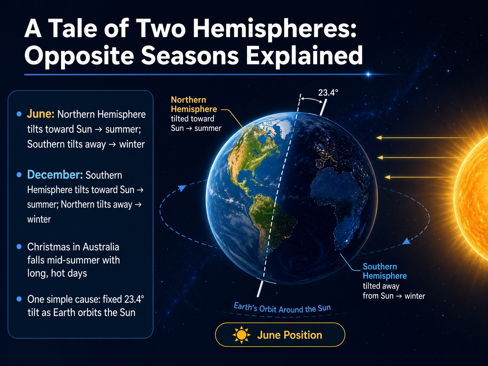 A Tale of Two Hemispheres: Opposite Seasons Explained