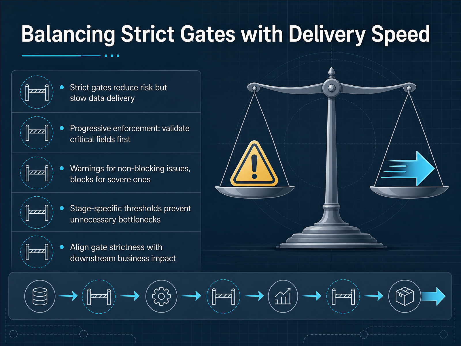 Balancing Strict Gates with Delivery Speed