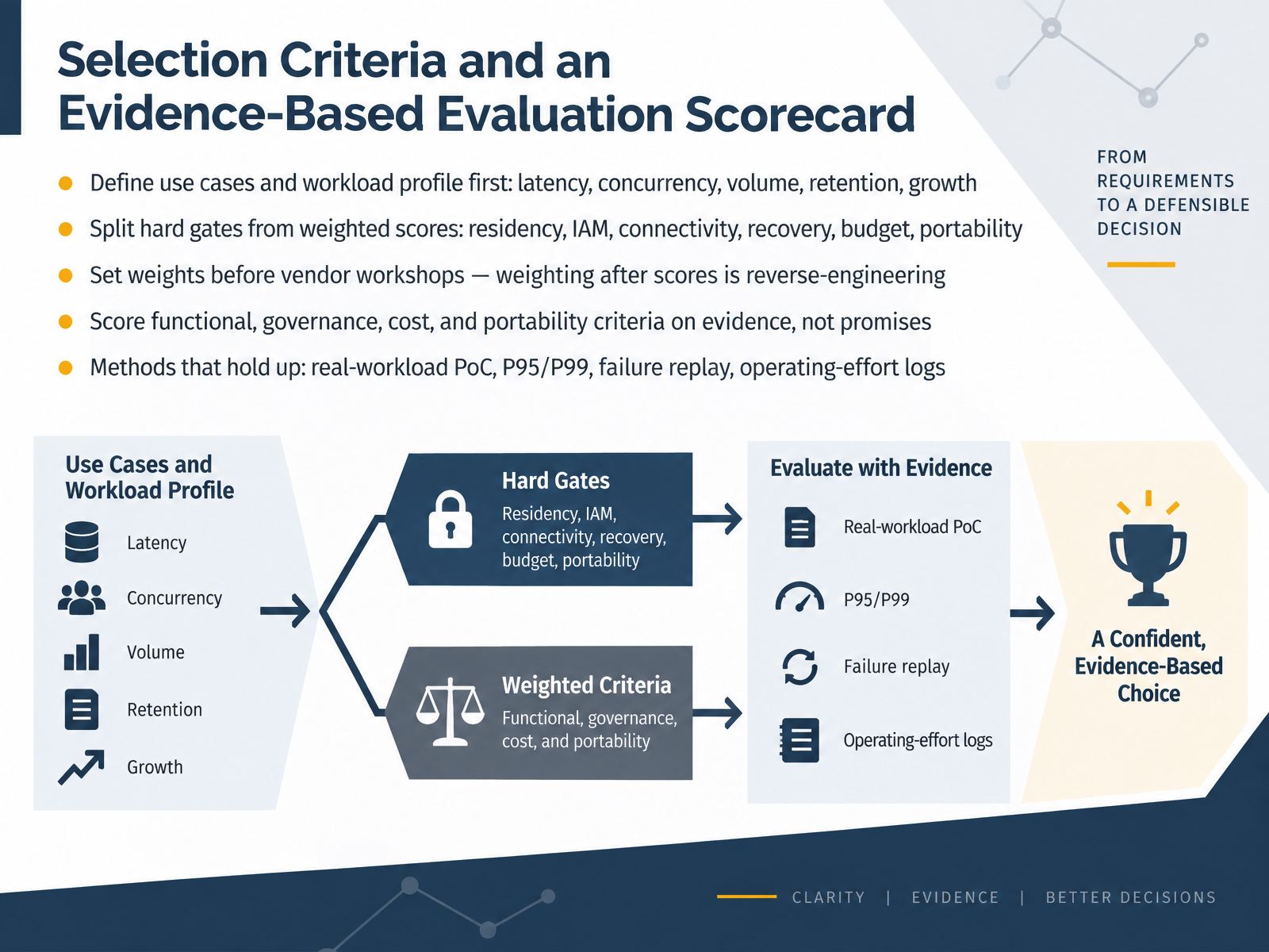 Selection Criteria and an Evidence-Based Evaluation Scorecard