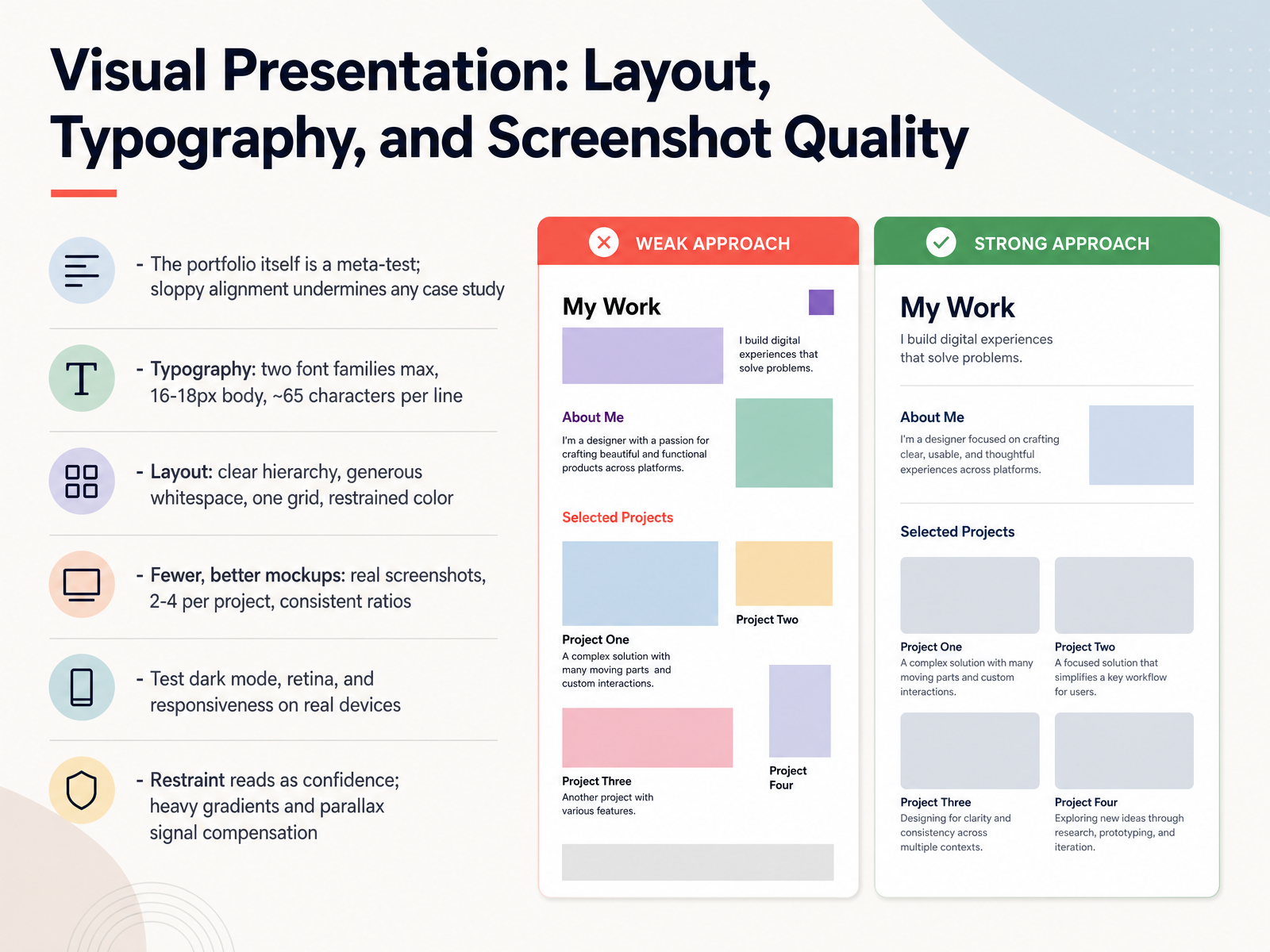 Visual Presentation: Layout, Typography, and Screenshot Quality
