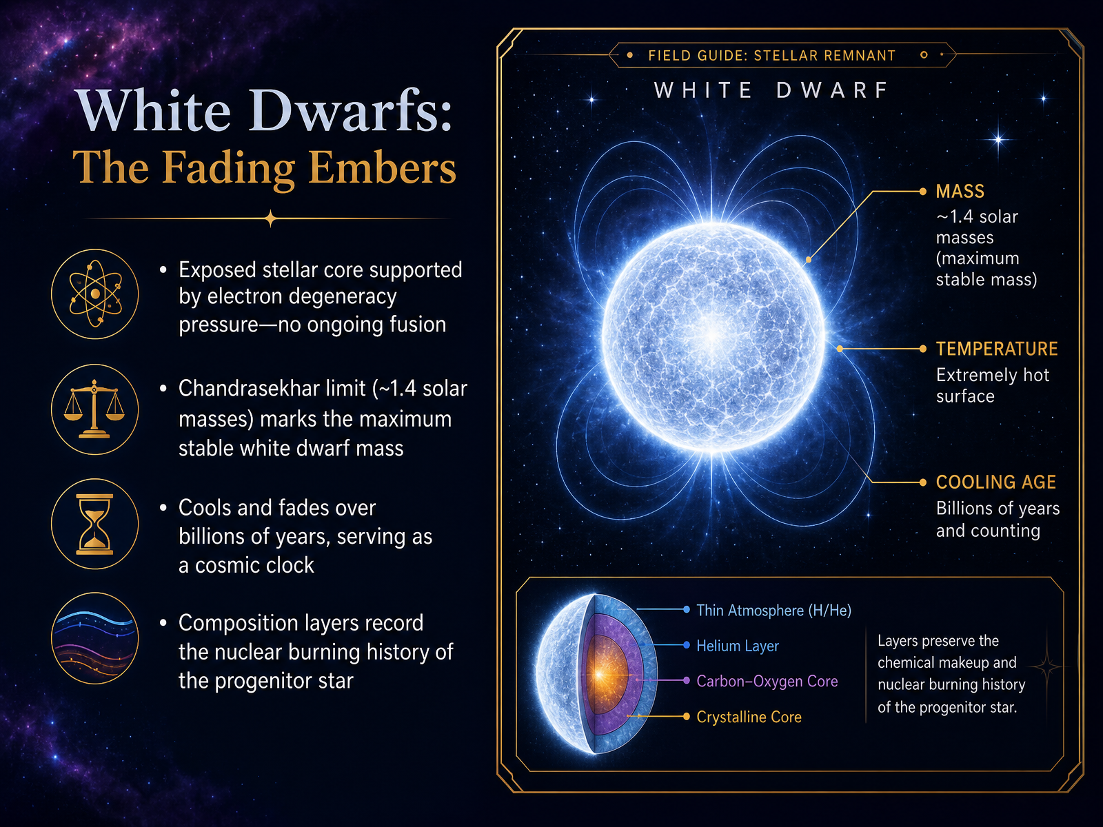 White Dwarfs: The Fading Embers