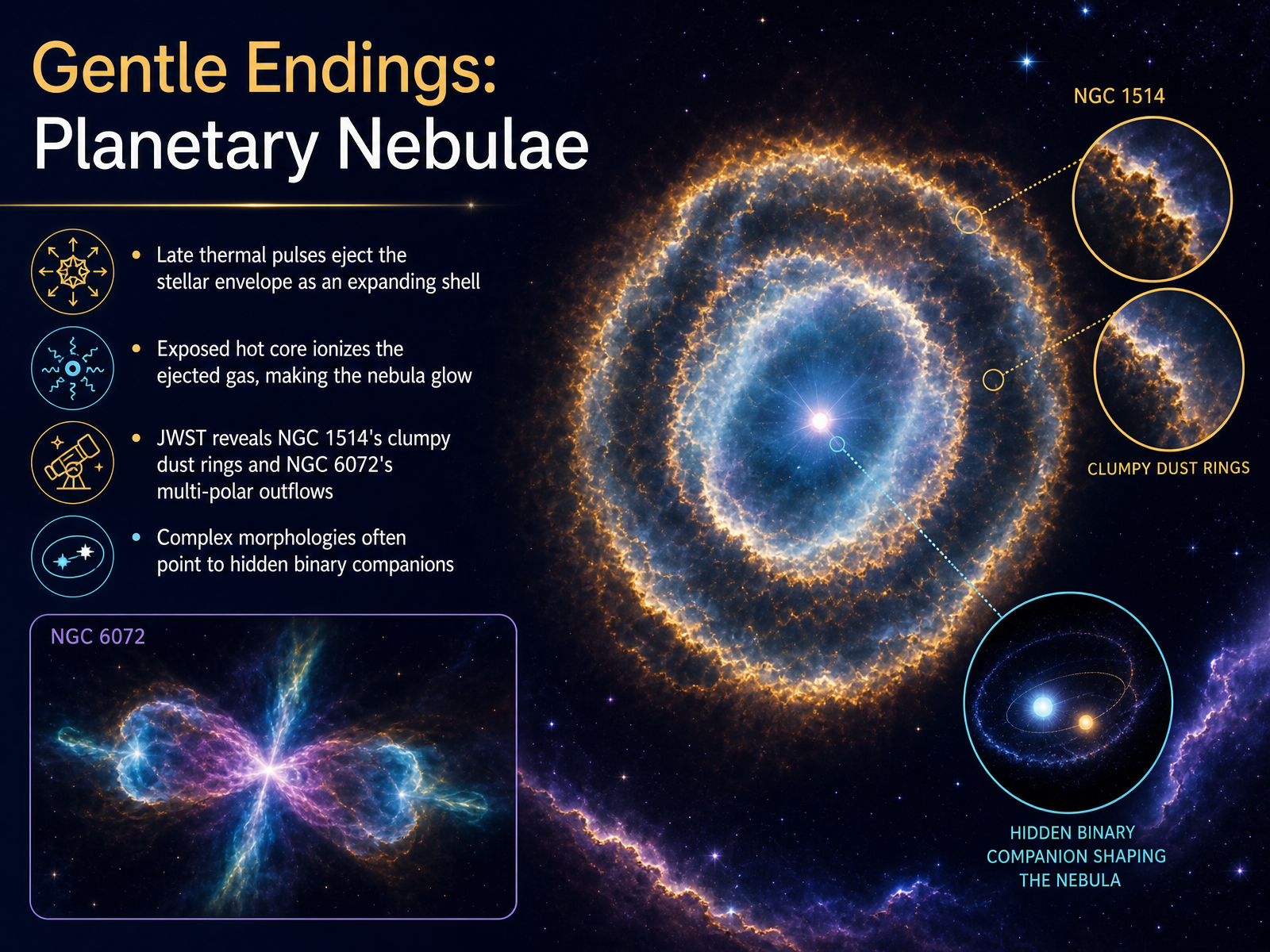 Gentle Endings: Planetary Nebulae