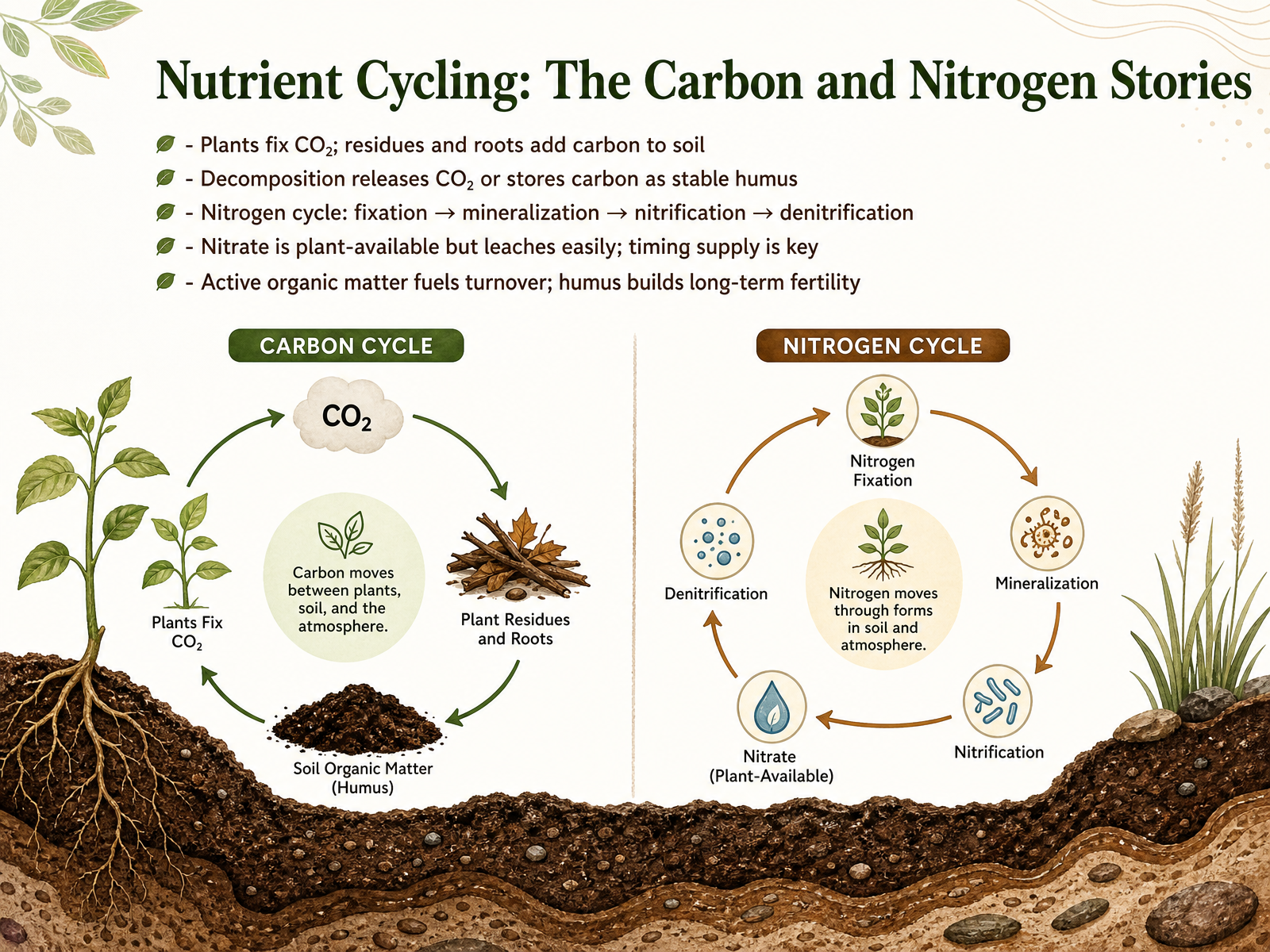 Nutrient Cycling: The Carbon and Nitrogen Stories