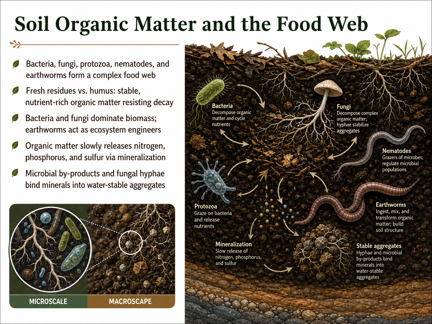 Soil Organic Matter and the Food Web