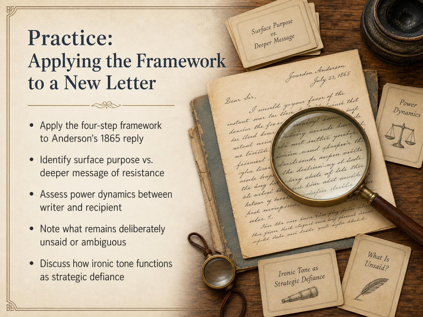Practice: Applying the Framework to a New Letter