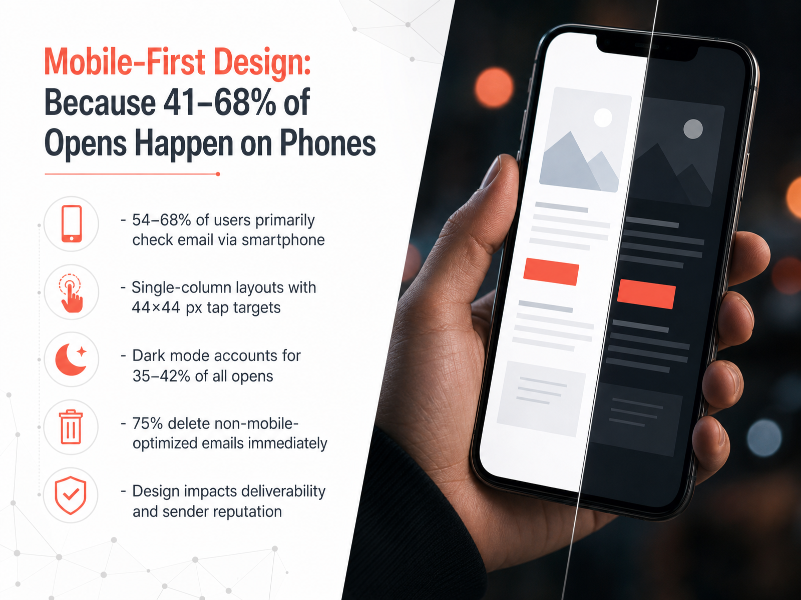 Mobile-First Design: Because 41–68% of Opens Happen on Phones