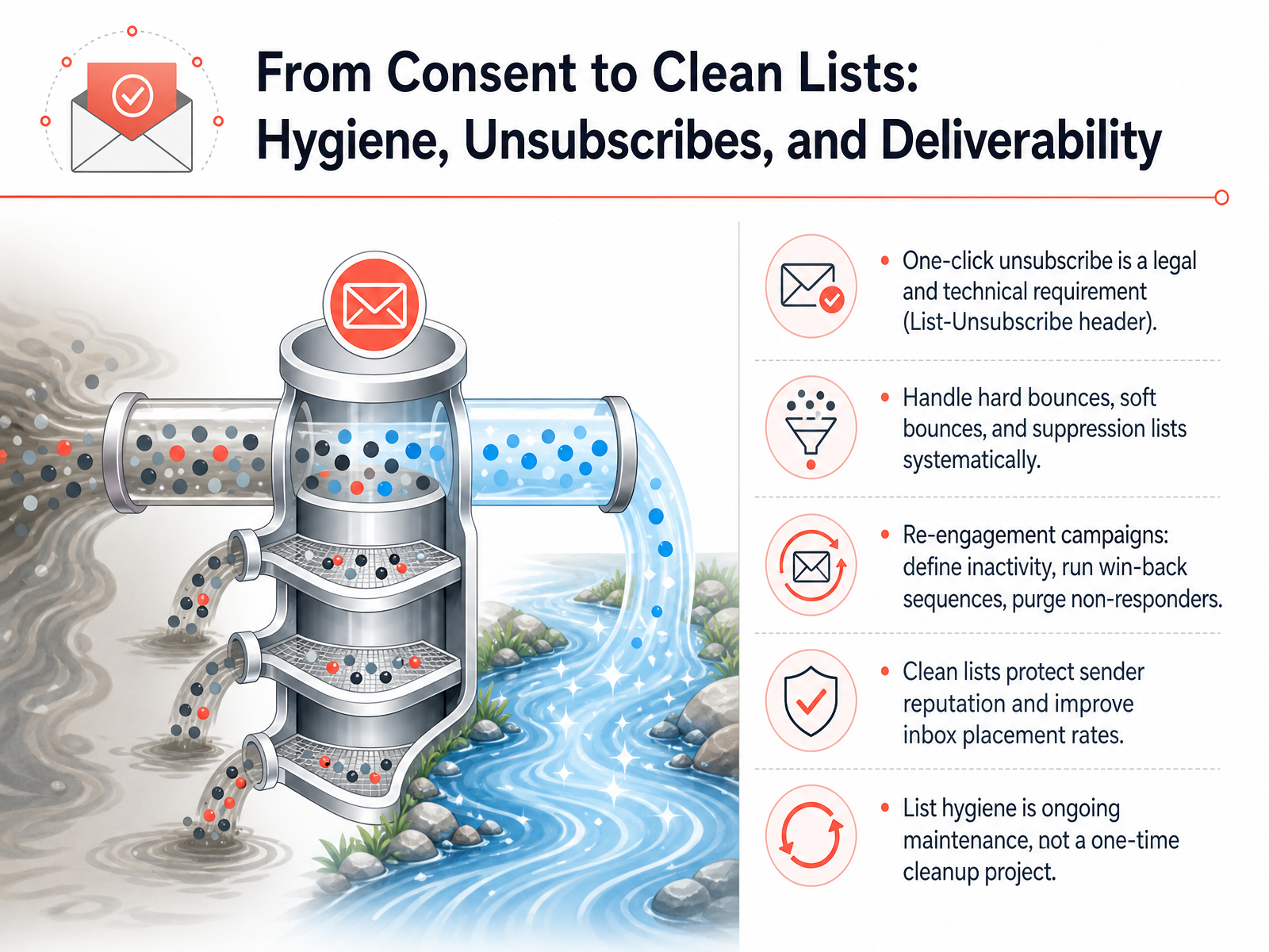 From Consent to Clean Lists: Hygiene, Unsubscribes, and Deliverability