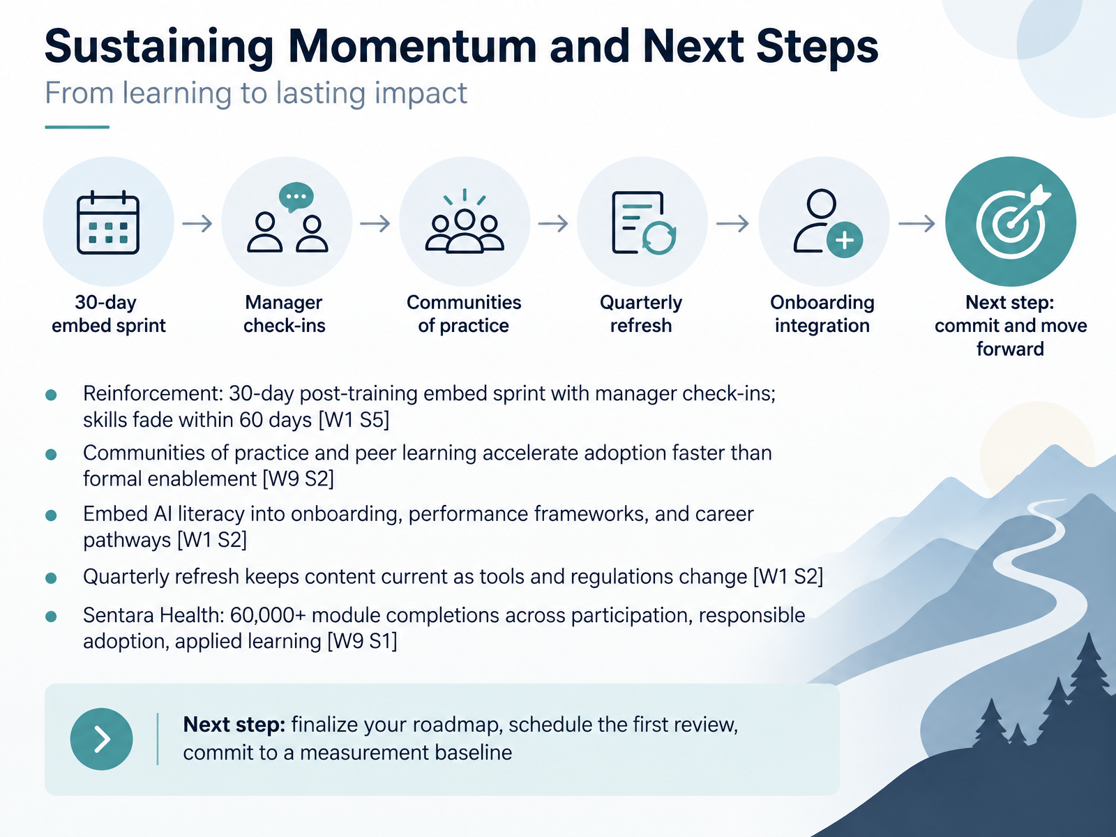 Sustaining Momentum and Next Steps