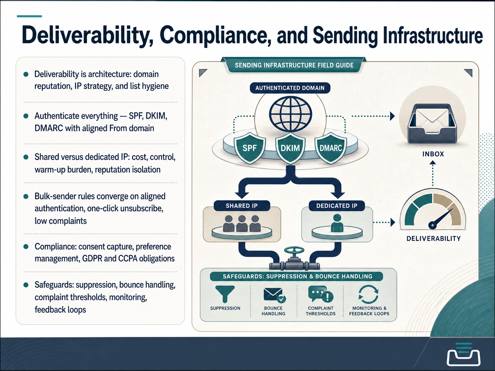Deliverability, Compliance, and Sending Infrastructure