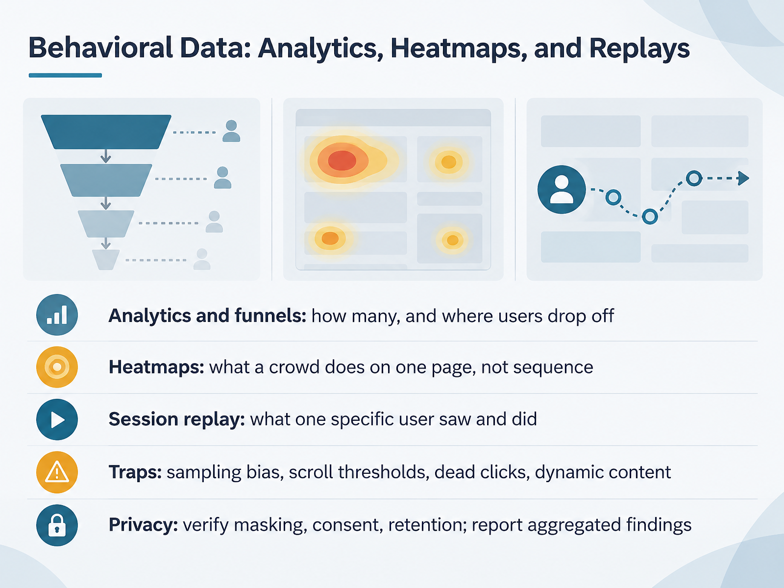 Behavioral Data: Analytics, Heatmaps, and Replays