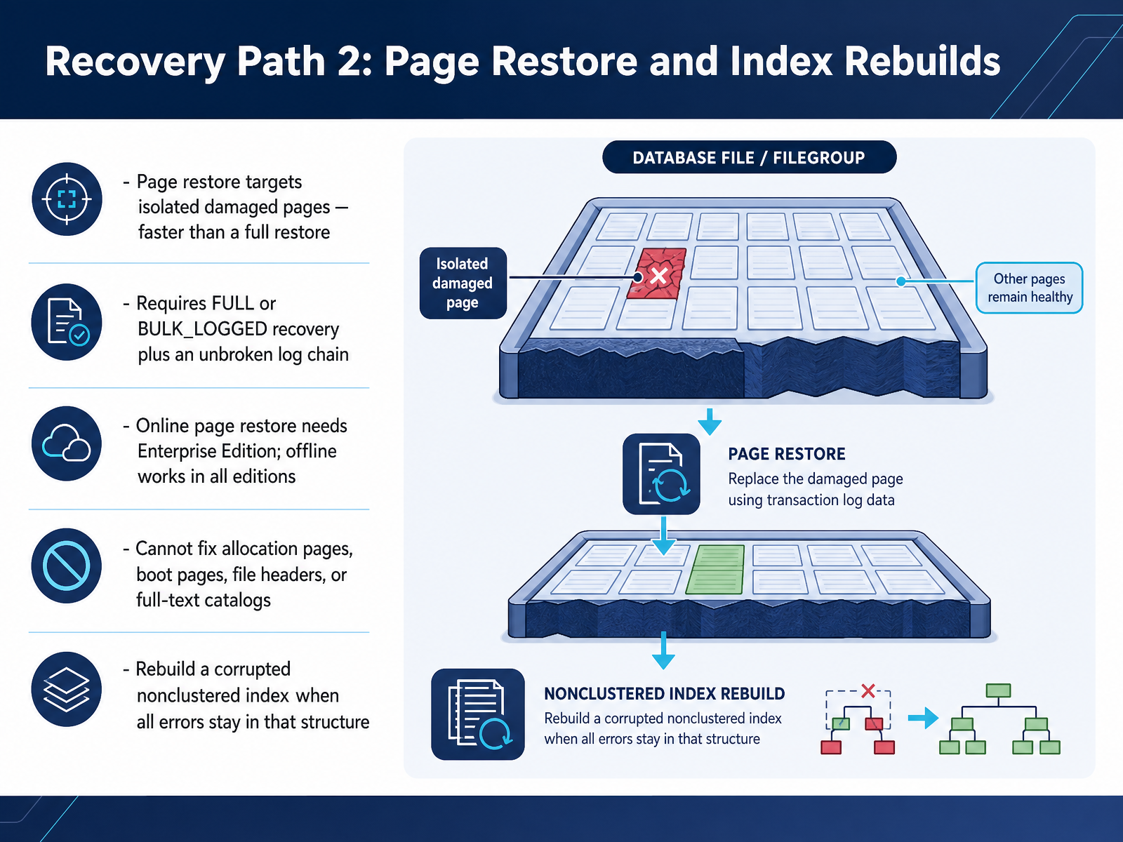 Recovery Path 2: Page Restore and Index Rebuilds