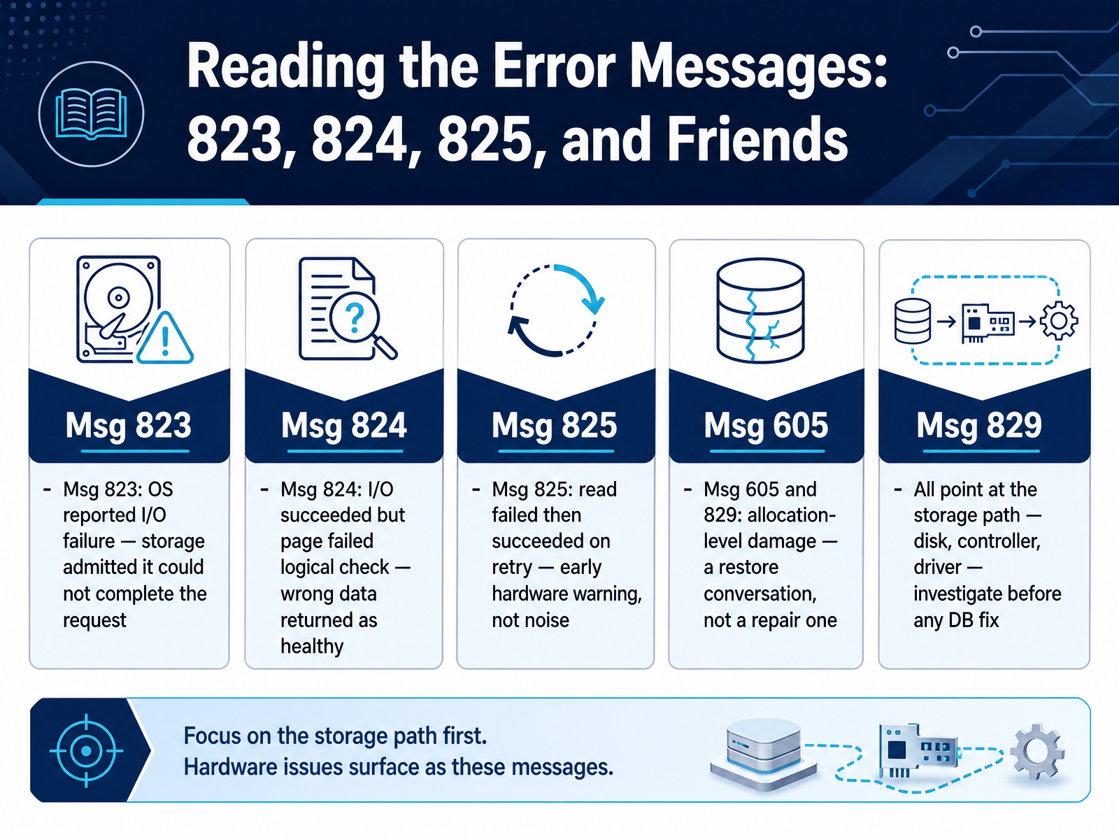 Reading the Error Messages: 823, 824, 825, and Friends