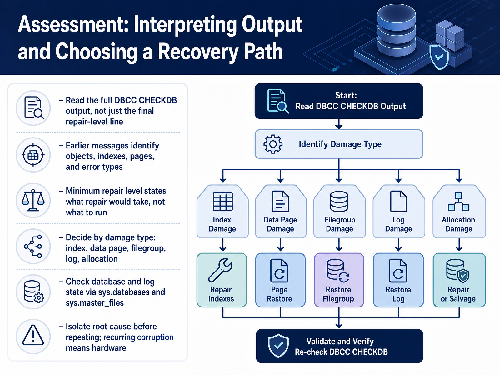 Assessment: Interpreting Output and Choosing a Recovery Path