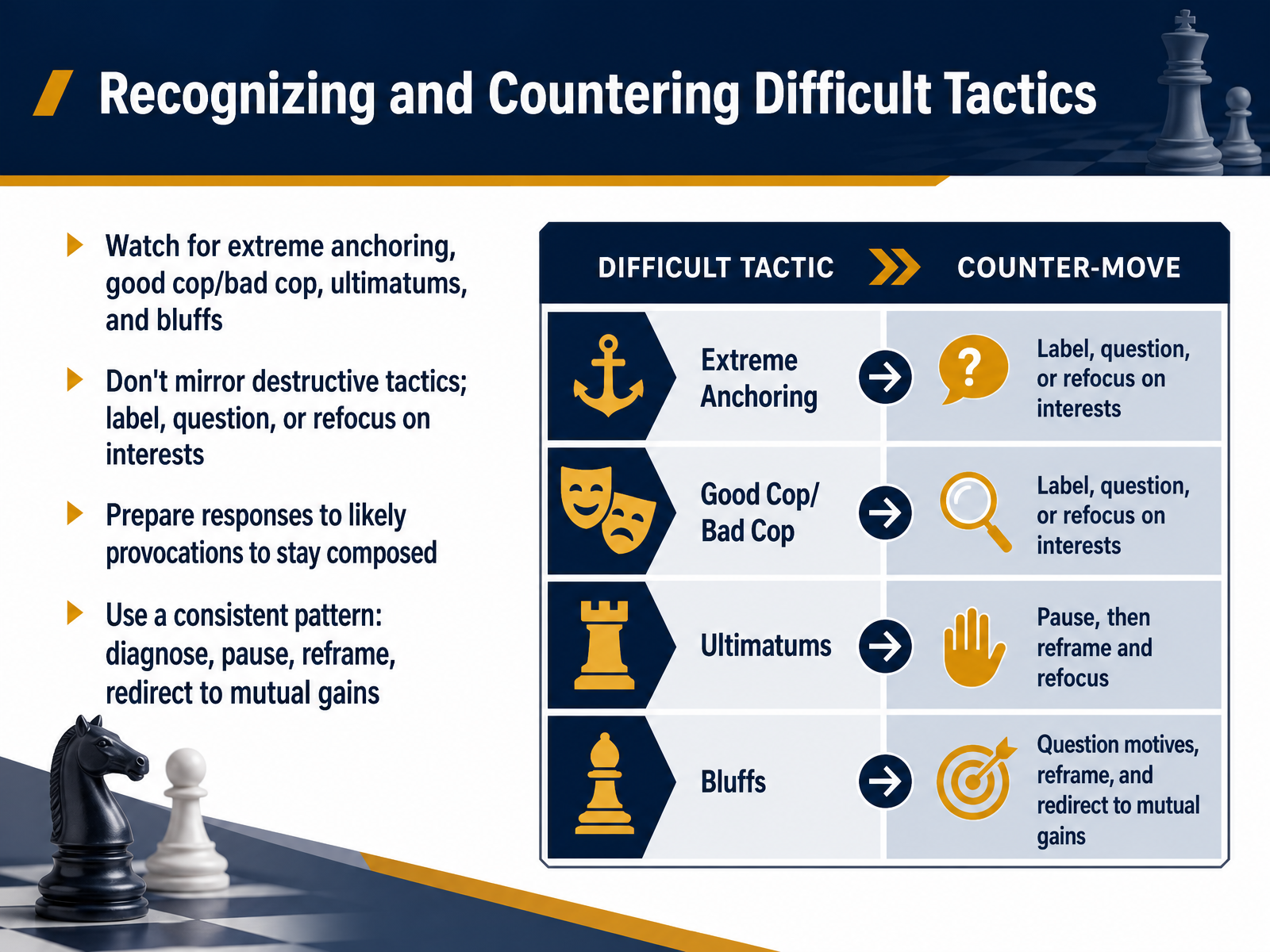 Recognizing and Countering Difficult Tactics