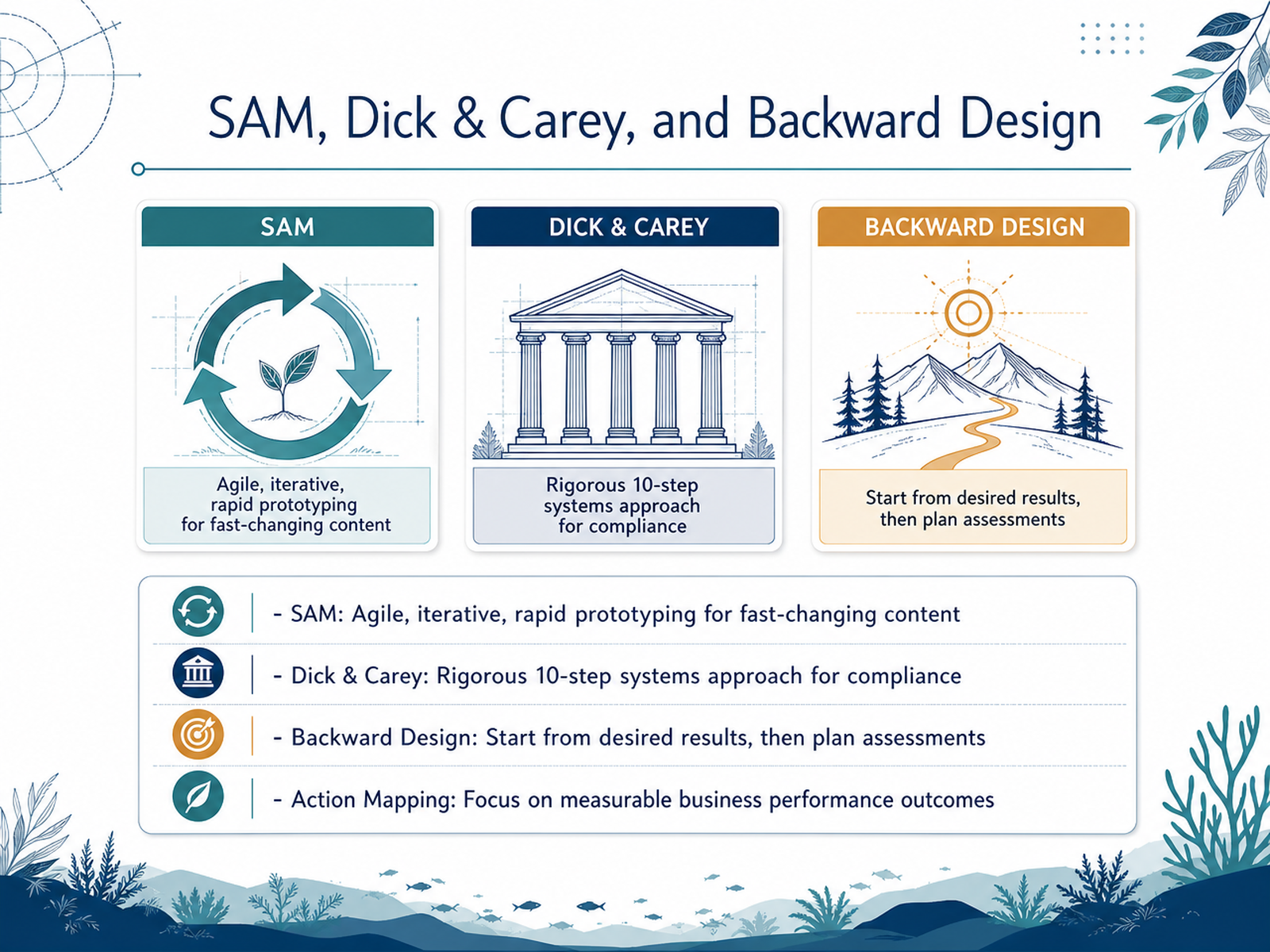 SAM, Dick & Carey, and Backward Design