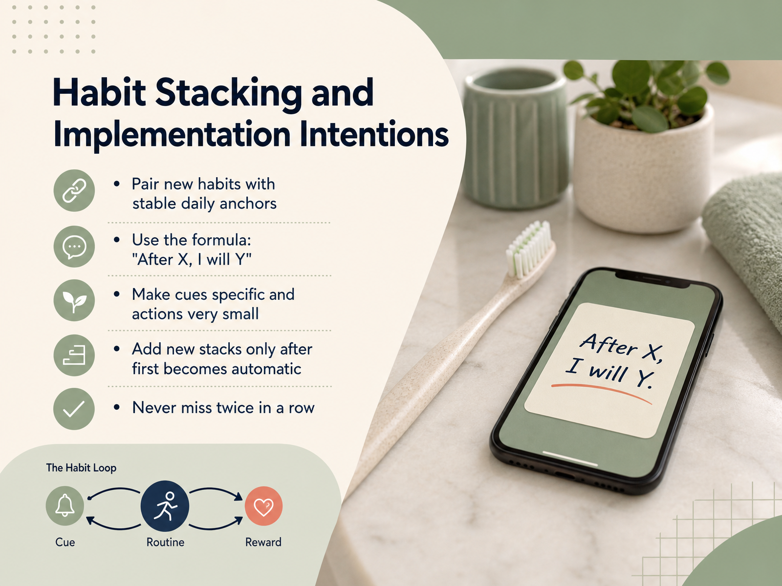 Habit Stacking and Implementation Intentions