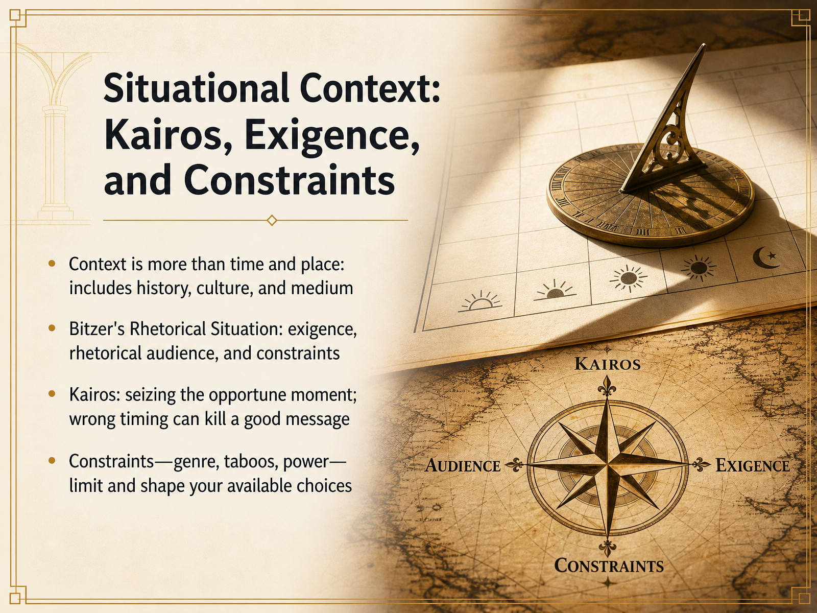 Situational Context: Kairos, Exigence, and Constraints