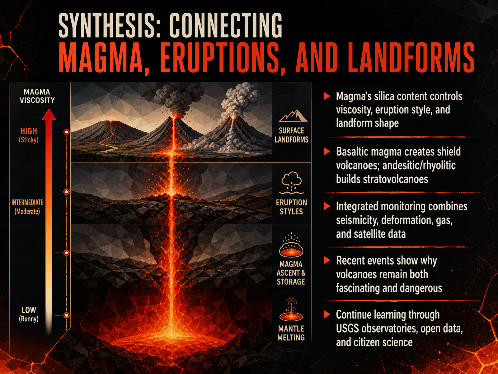 Synthesis: Connecting Magma, Eruptions, and Landforms