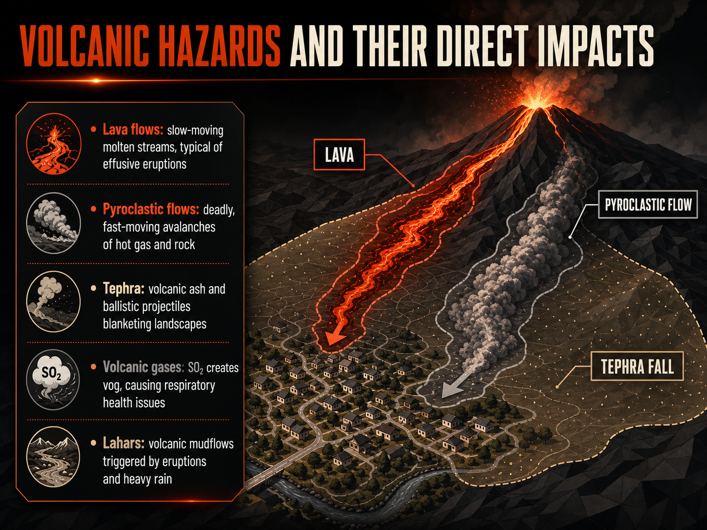Volcanic Hazards and Their Direct Impacts