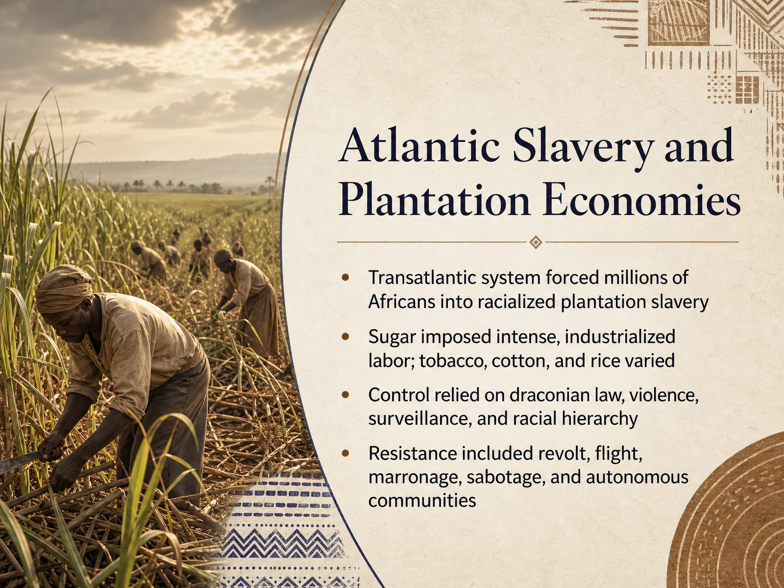 Atlantic Slavery and Plantation Economies