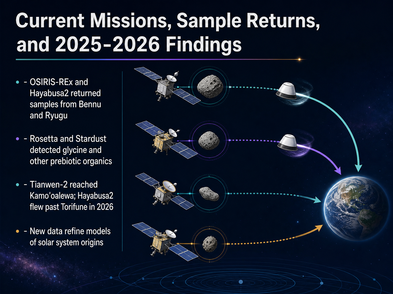 Current Missions, Sample Returns, and 2025-2026 Findings