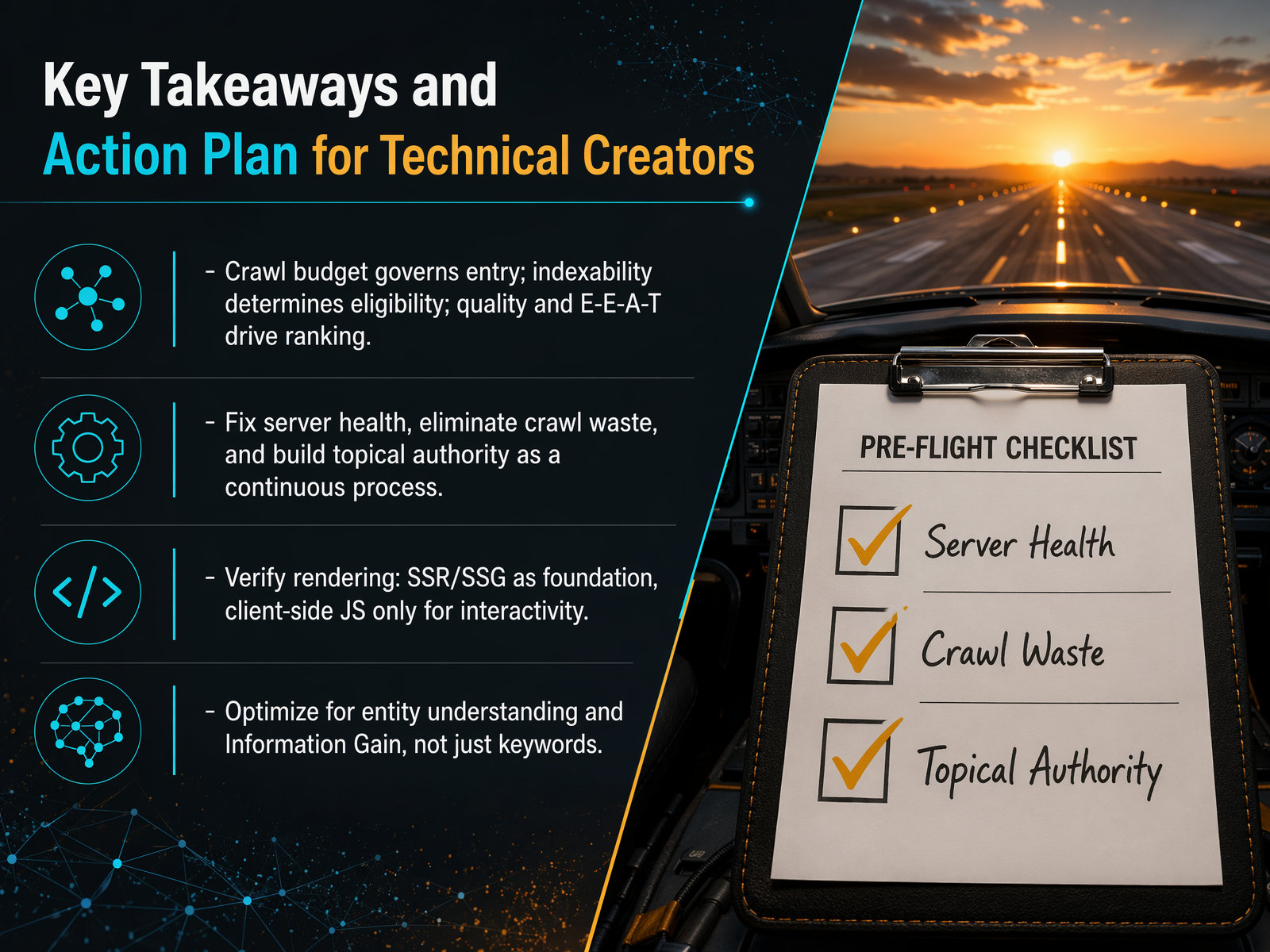 Key Takeaways and Action Plan for Technical Creators