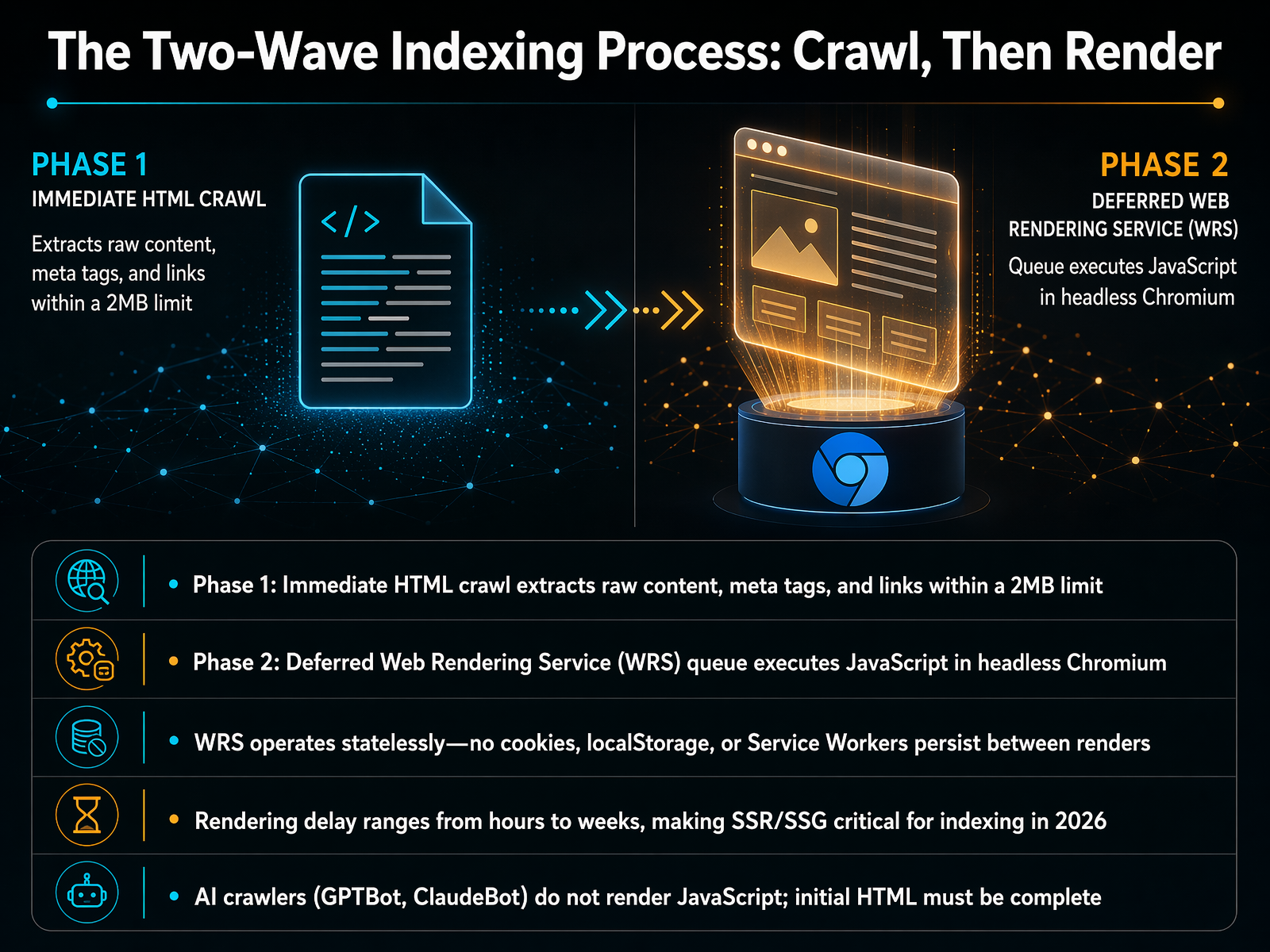The Two-Wave Indexing Process: Crawl, Then Render