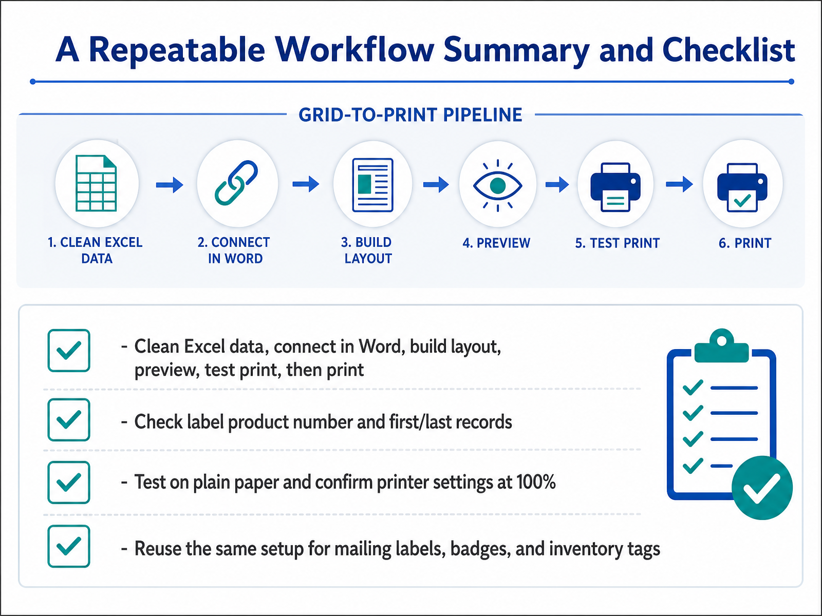 A Repeatable Workflow Summary and Checklist