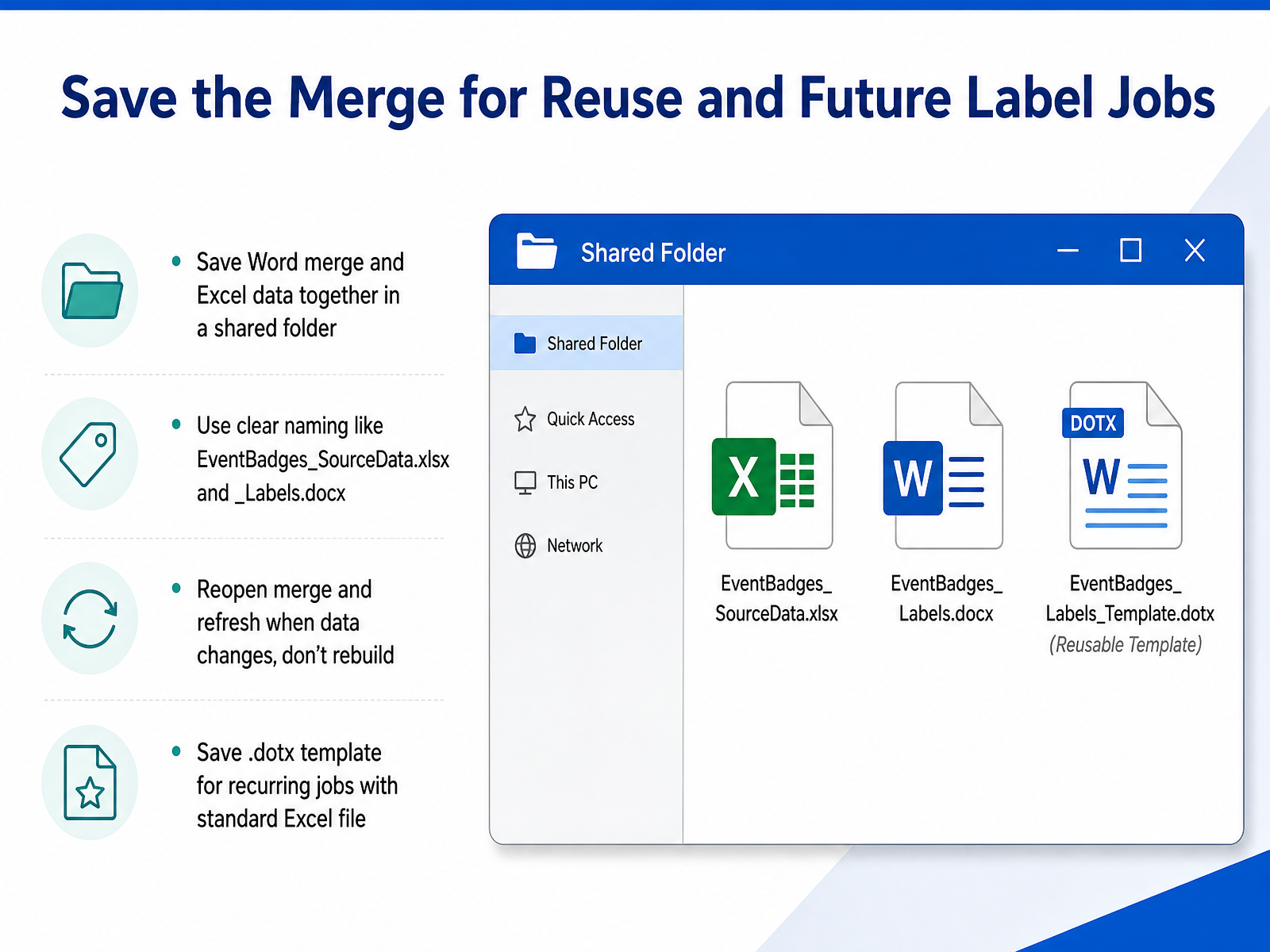 Save the Merge for Reuse and Future Label Jobs