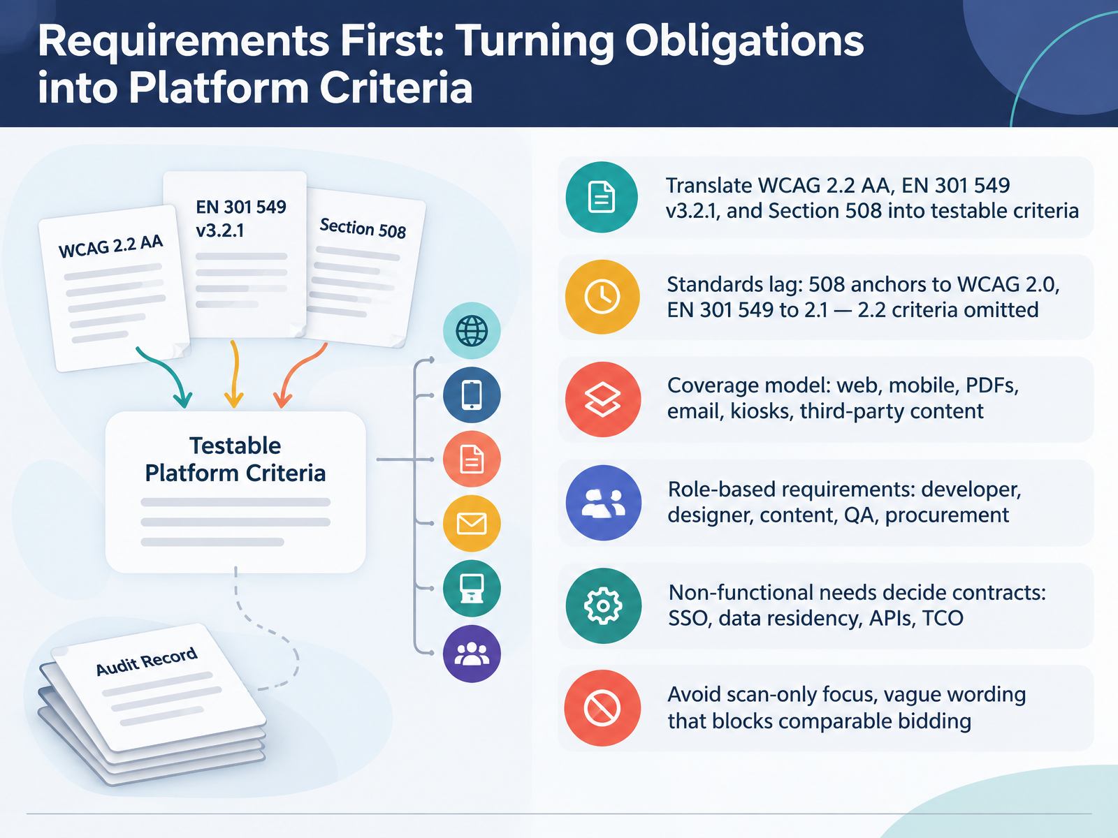Requirements First: Turning Obligations into Platform Criteria