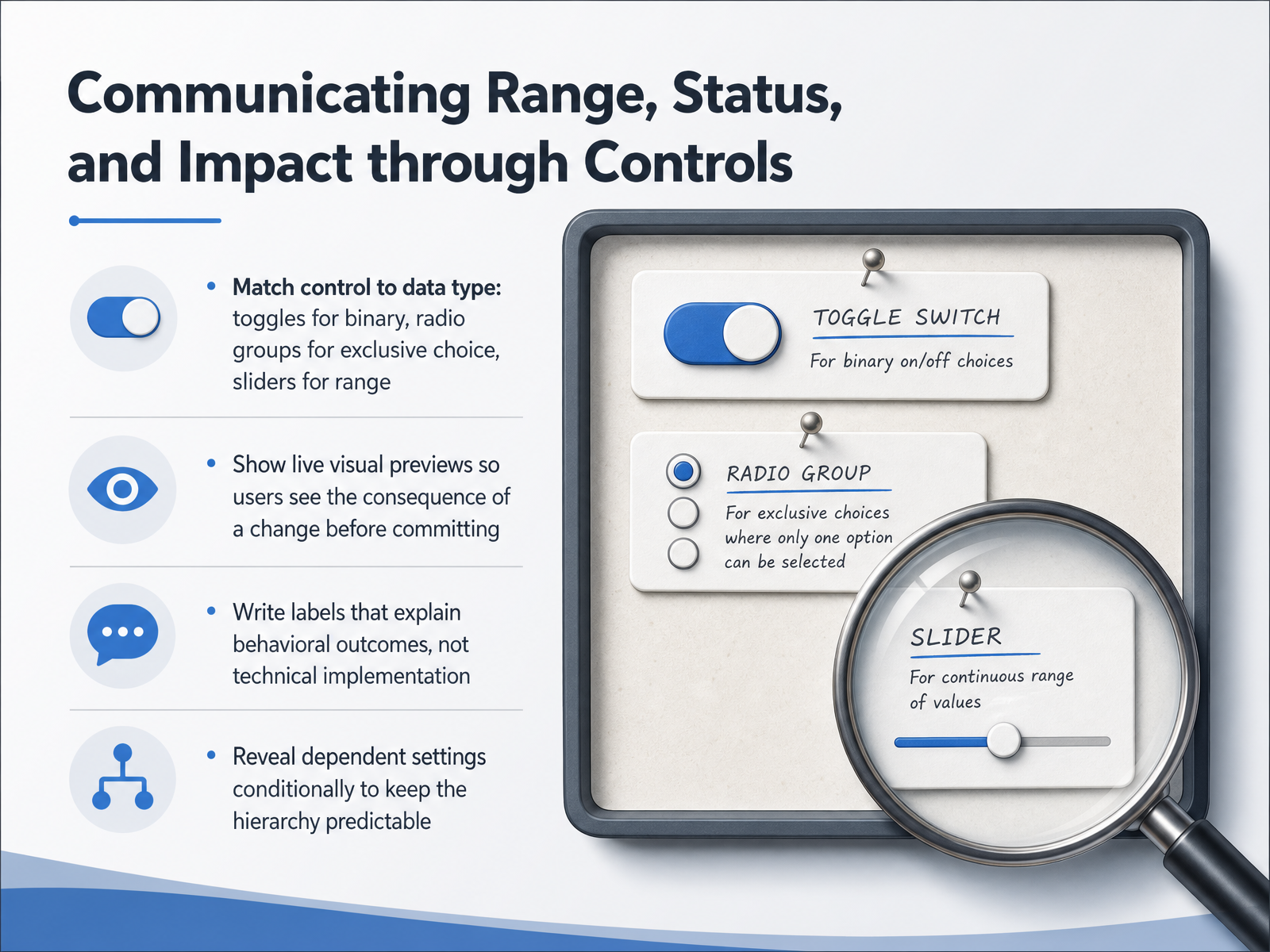 Communicating Range, Status, and Impact through Controls