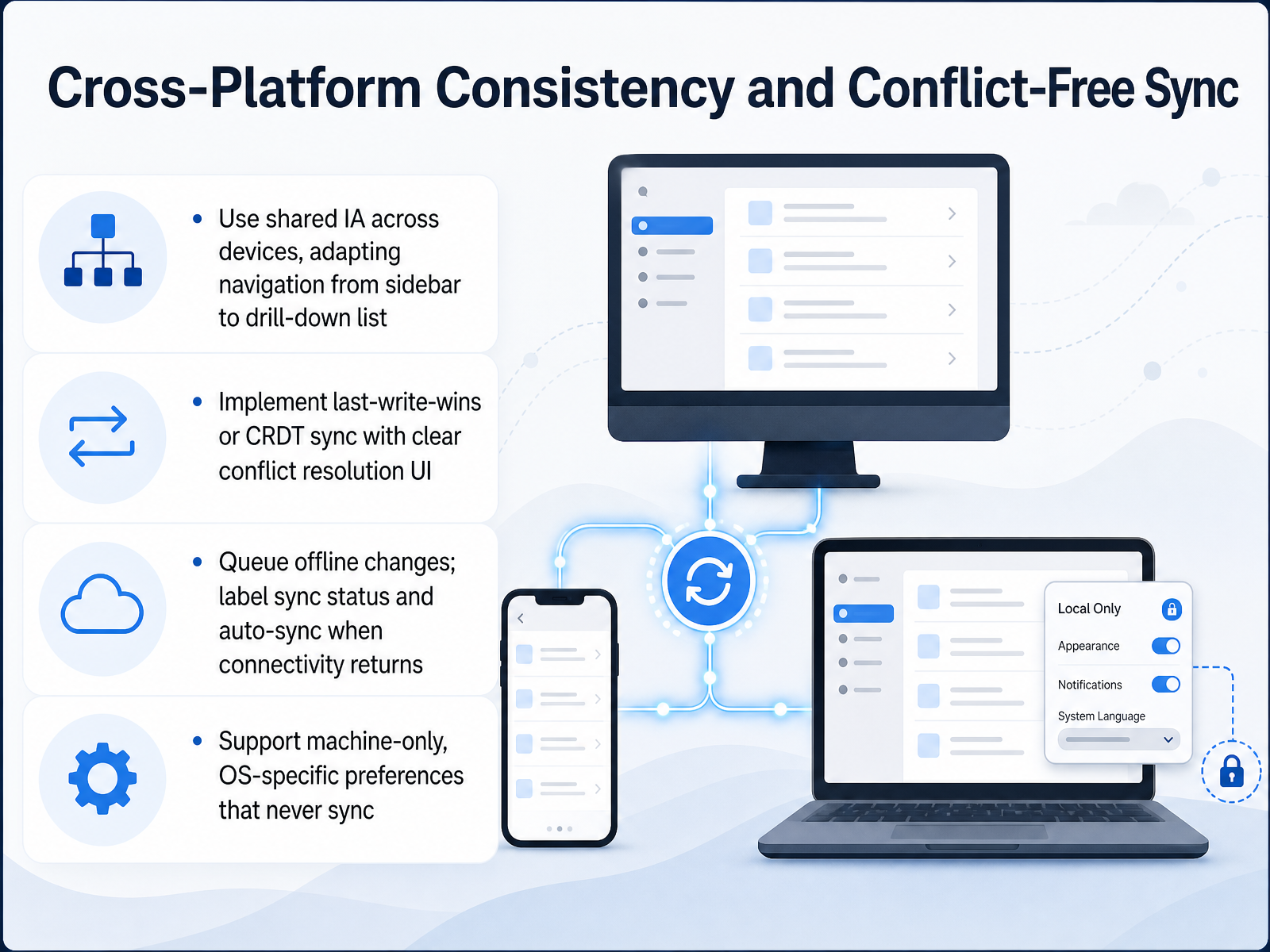 Cross-Platform Consistency and Conflict-Free Sync